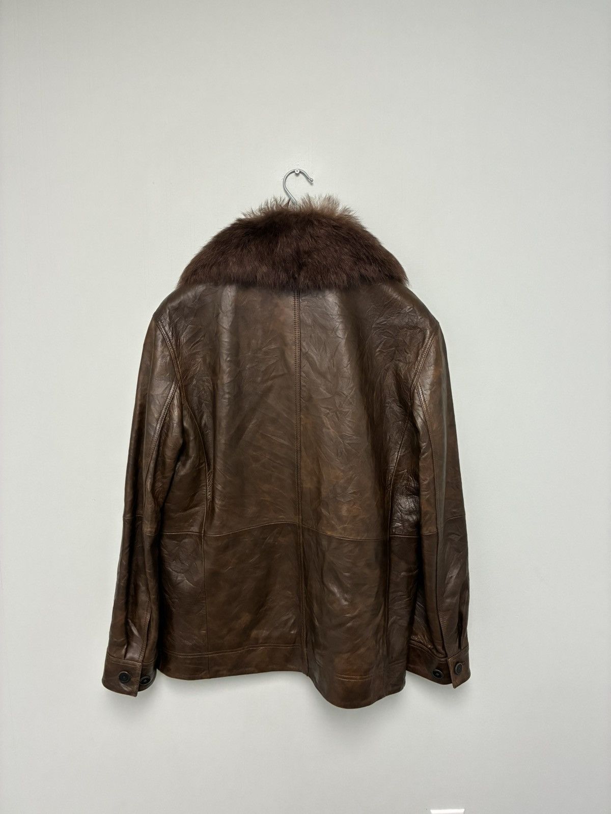 John Varvatos Fox Collar Leather Coat EU 48 USA 38 Size US M / EU 48-50 / 2 - 7 Thumbnail