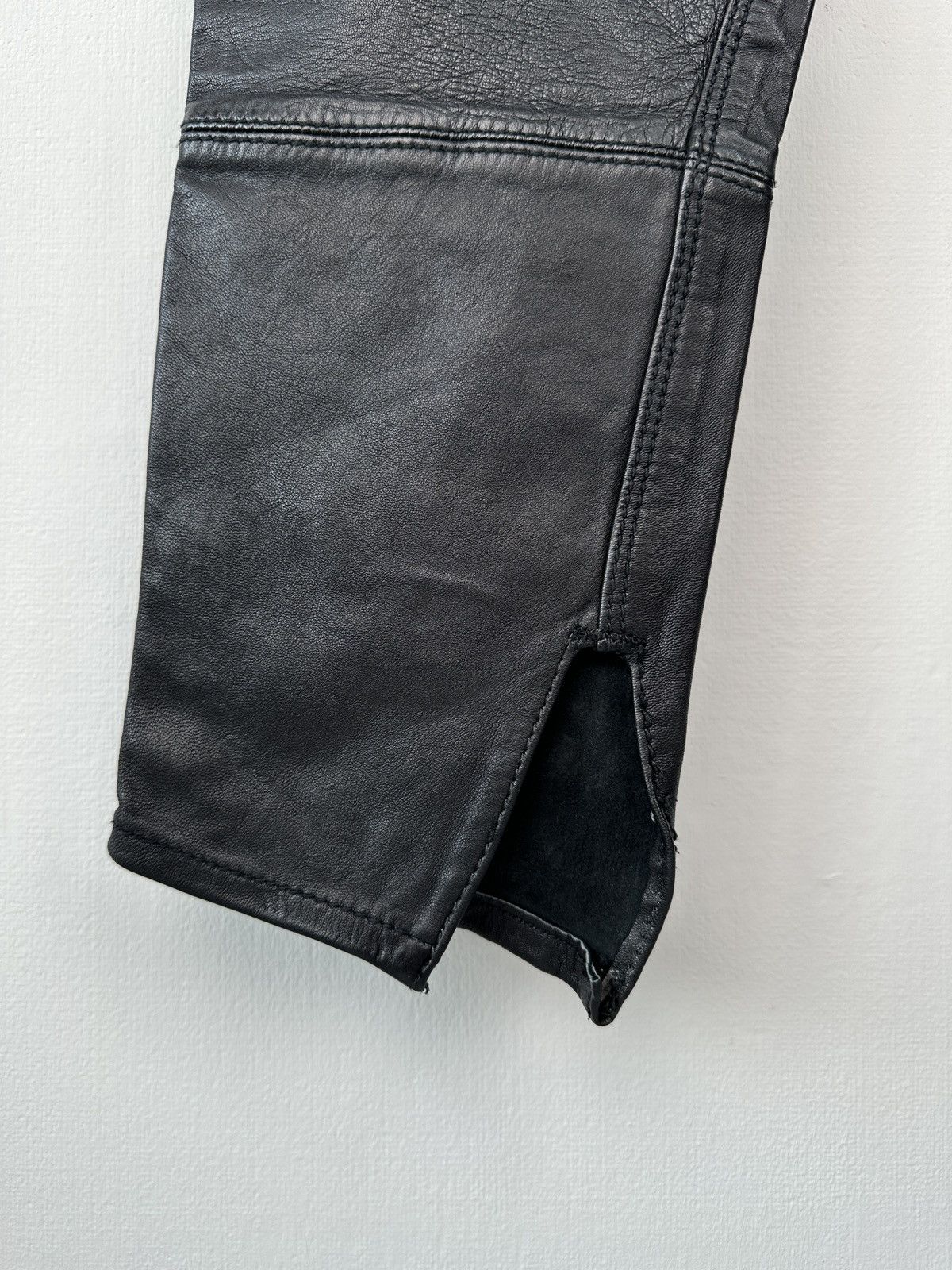 Diesel Y2K DIESEL 100% Leather Black Pants size 29 Vintage Size 29" - 14 Thumbnail