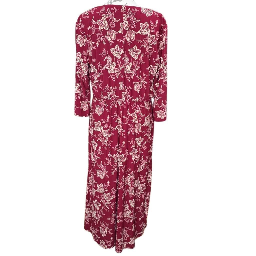 Lauren Ralph Lauren Lauren Ralph Lauren Women's Size 14 Dk Red Cream Floral Prin Size XL / US 12-14 / IT 48-50 - 4 Thumbnail
