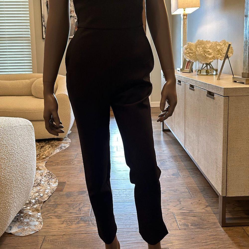 Bcbgmaxazria BCBG Maxazria Tailored Cropped Black Jumpsuit Size 26" / US 2 / IT 38 - 2 Thumbnail