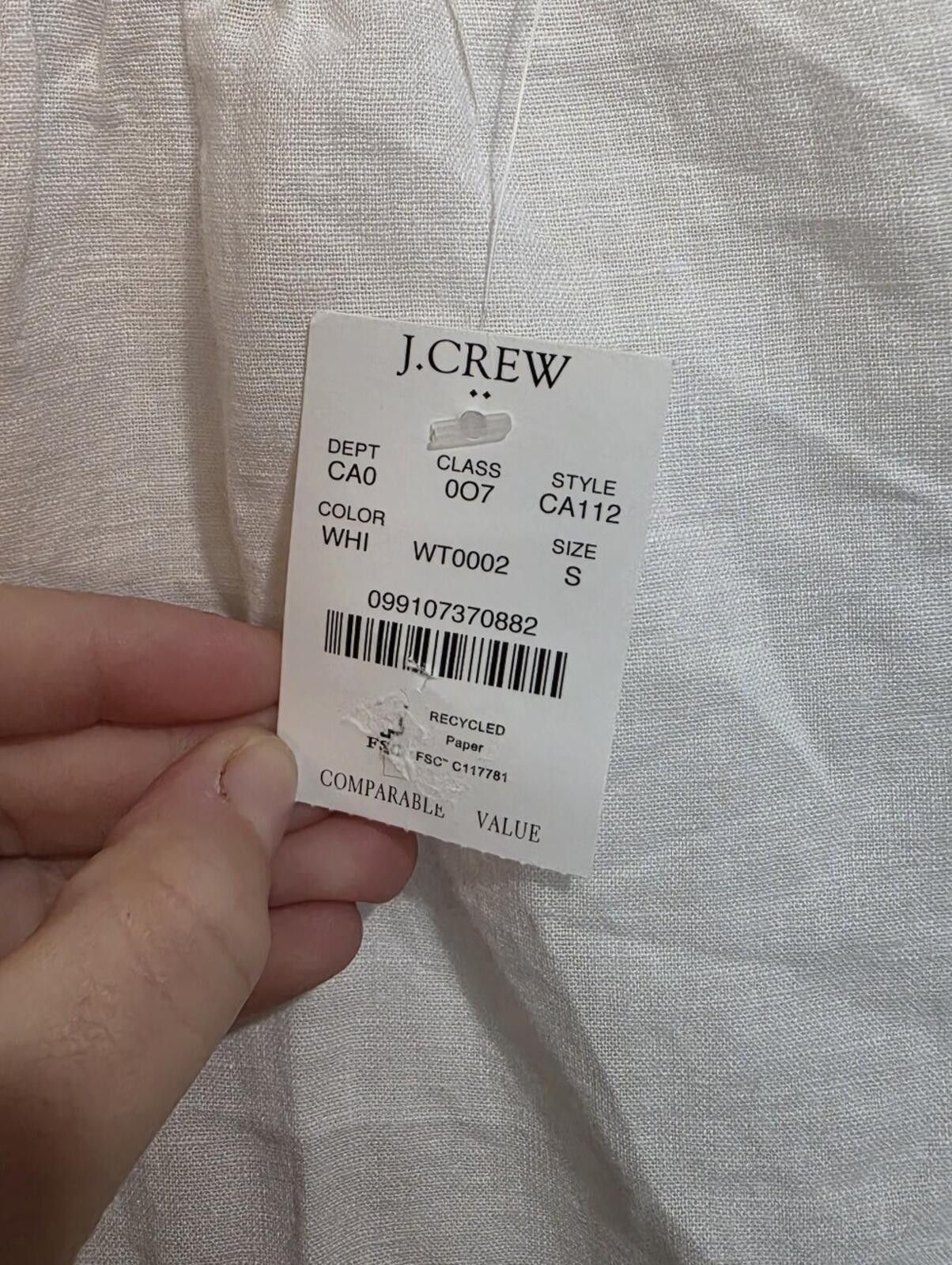 J.Crew J Crew Linen Blend Ruffleneck Top- S Size S / US 4 / IT 40 - 3 Thumbnail