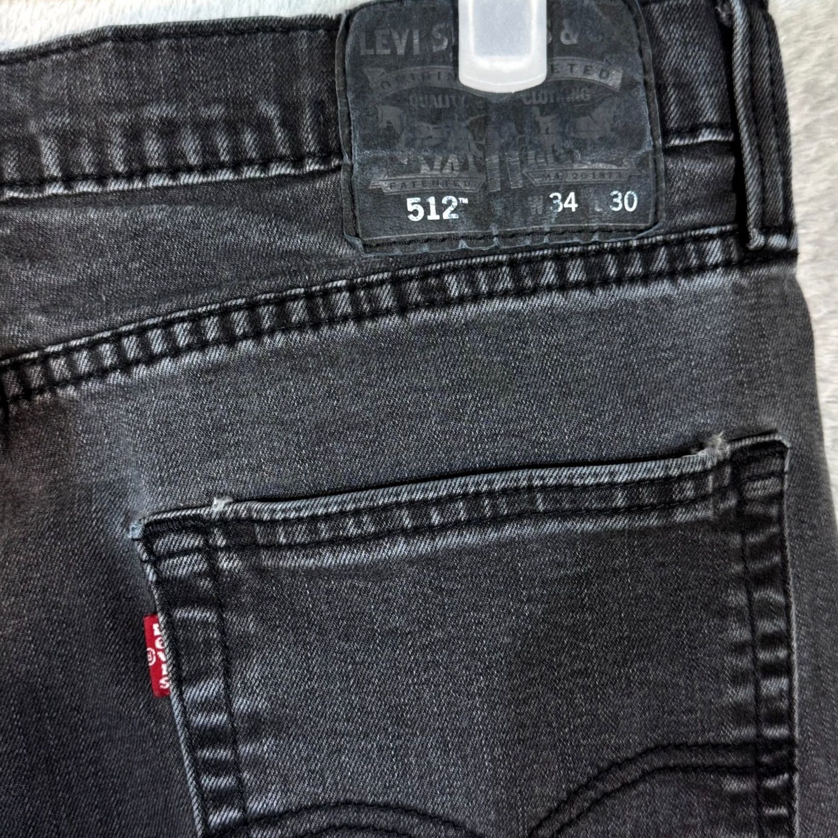 Levi's Levi’s 512 Jeans Men’s Slim Tapered 34x30 Black Denim Stretch Denim Fold Closure Zipper Fly 5-Pocket Design Regular Size Type Jeans Mens Size US 34 / EU 50 - 7 Thumbnail