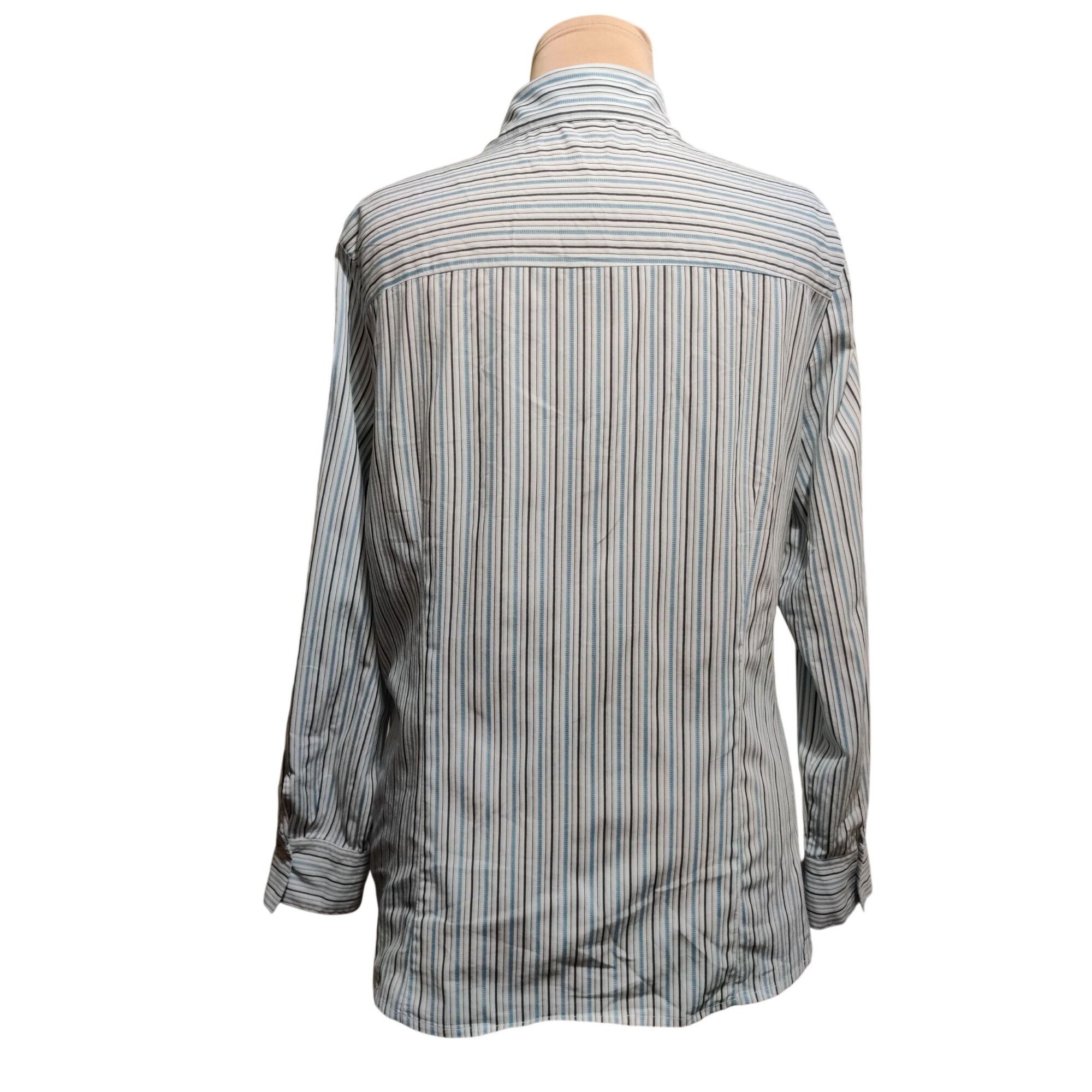 Other East 5th Plus Size 18 Striped Button Up Shirt Blue White Off Size XXL / US 16-18 / IT 52-54 - 4 Thumbnail