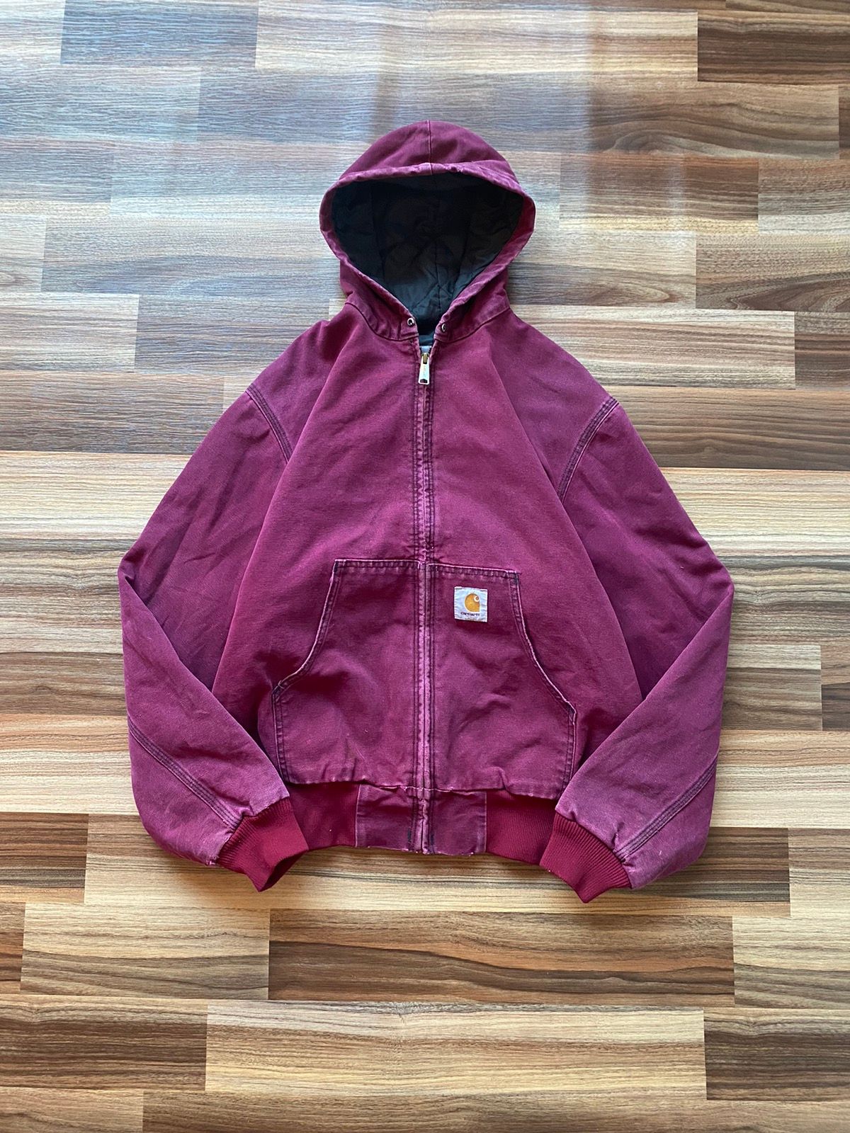 Pre-owned Carhartt X Vintage Carhartt Active Jacket 90's Red Wine