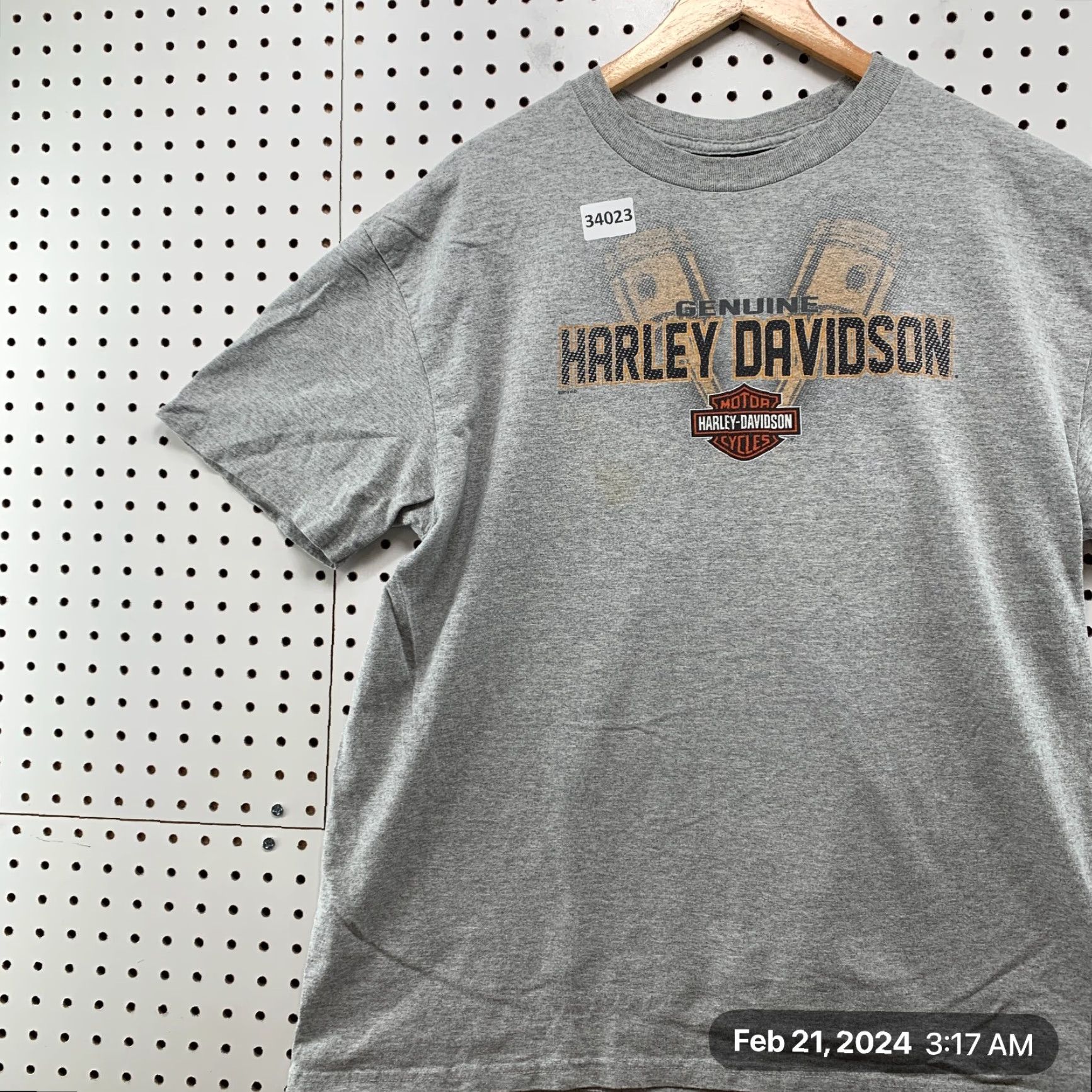 Harley Davidson Harley-Davidson Motorcycle Shirt Mens XL Gray Eagle Graphic 23X28 Vintage Onalaska WI Size US XL / EU 56 / 4 - 3 Thumbnail