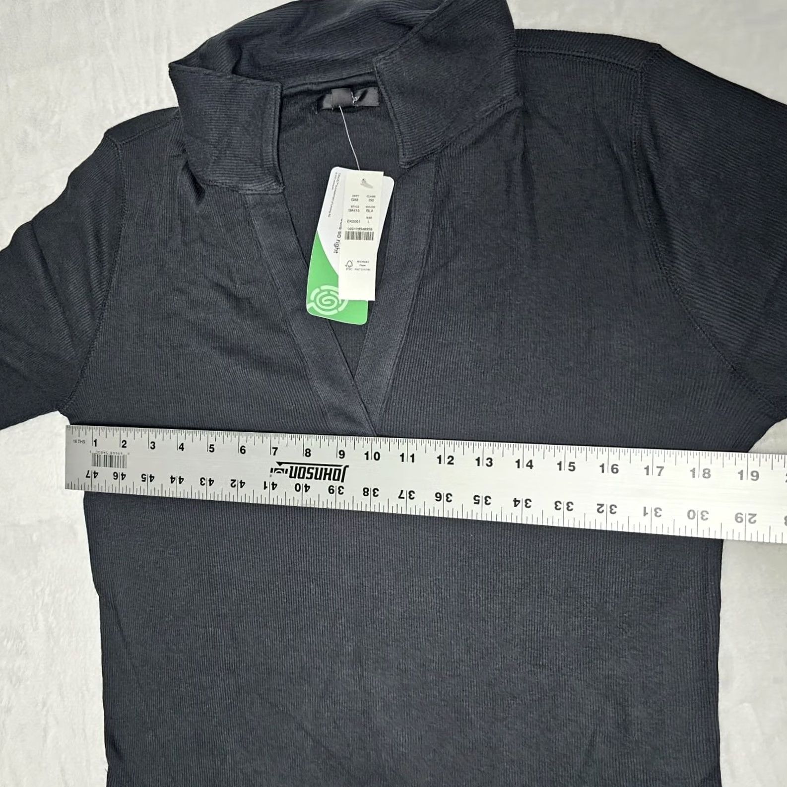 J.Crew J.Crew Womens Black Ribbed Polo Shirt Large Pullover Cotton Stretch New BA415 Size L / US 10 / IT 46 - 7 Thumbnail