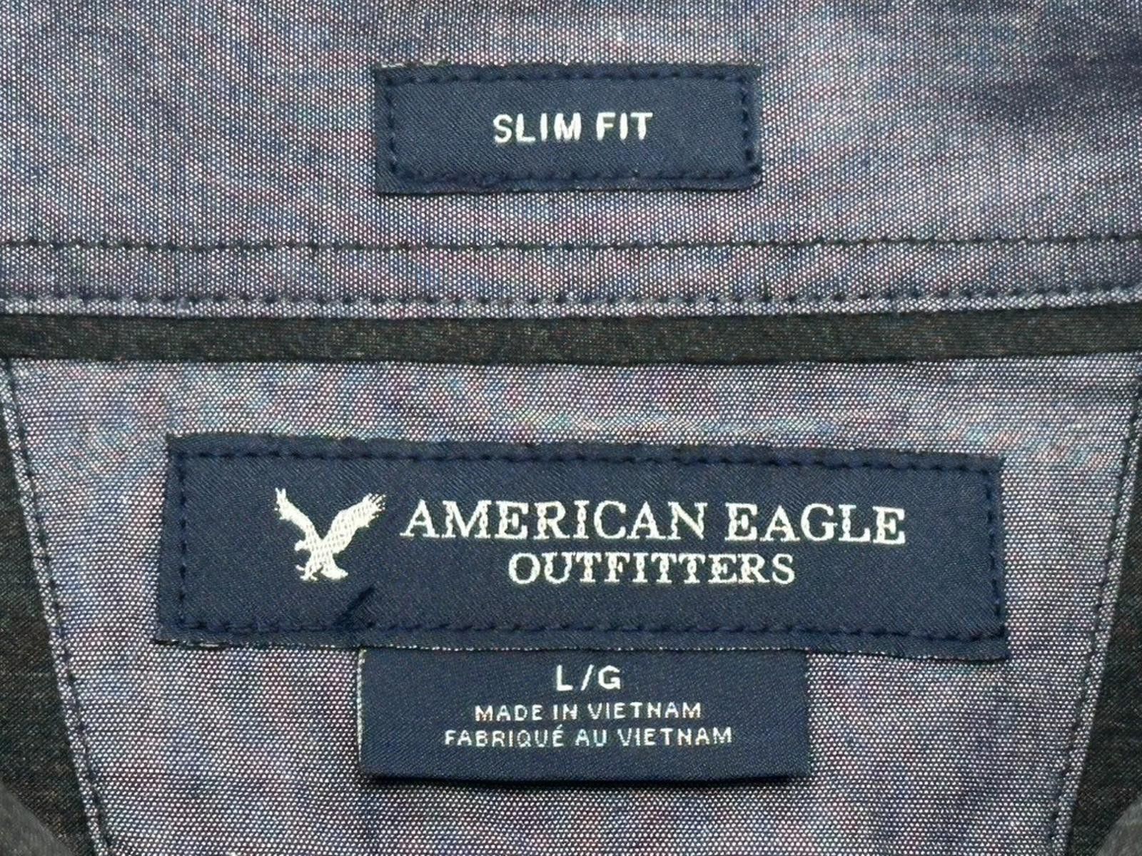 American Eagle Outfitters American Eagle Slim Fit Embroidered Button Down Black Large Size US L / EU 52-54 / 3 - 3 Thumbnail