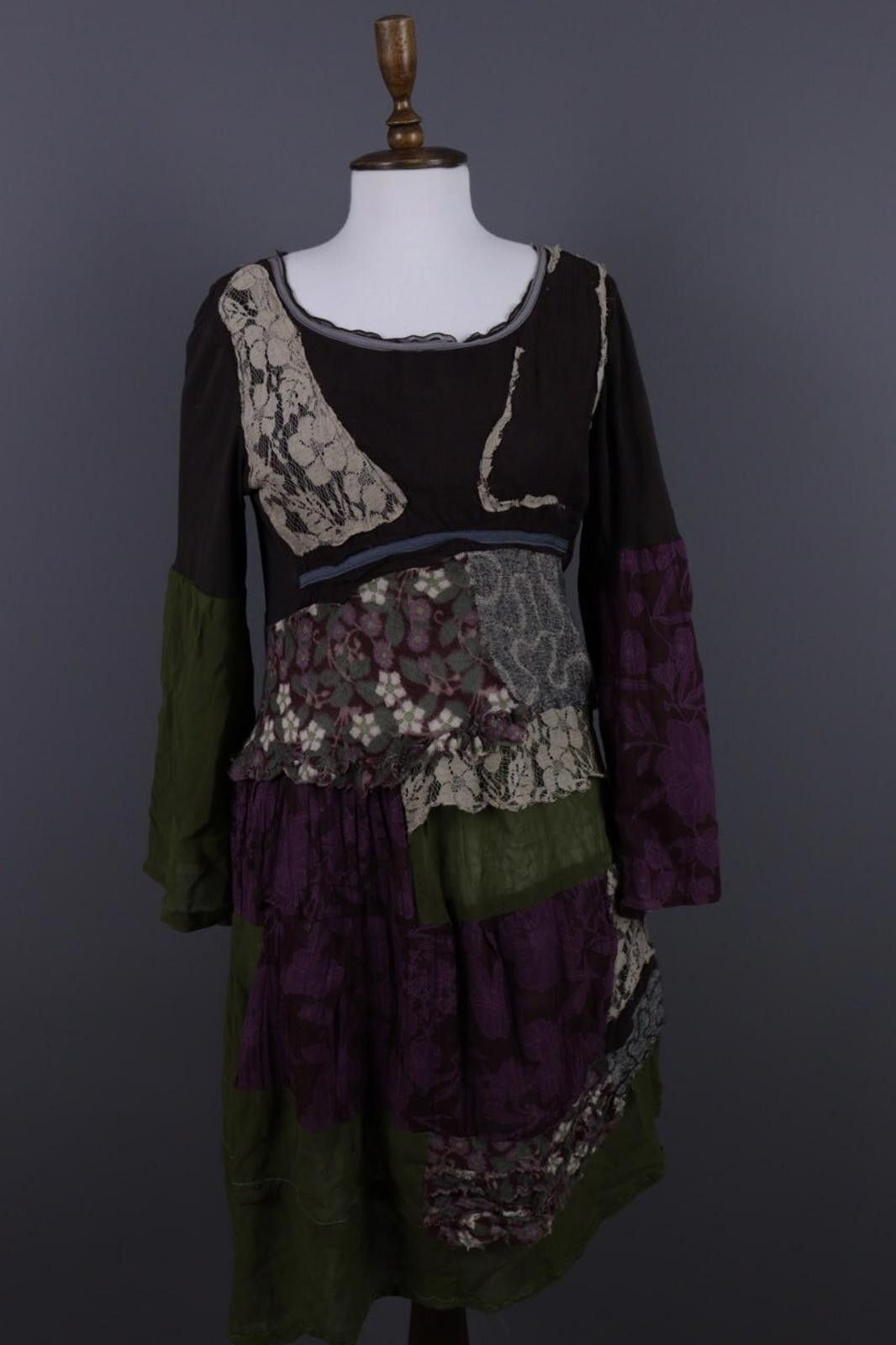 Designer Elisa Cavaletti Multicolor Boho Kaftan Layered Midi Dress Size M / US 6-8 / IT 42-44 - 1 Thumbnail