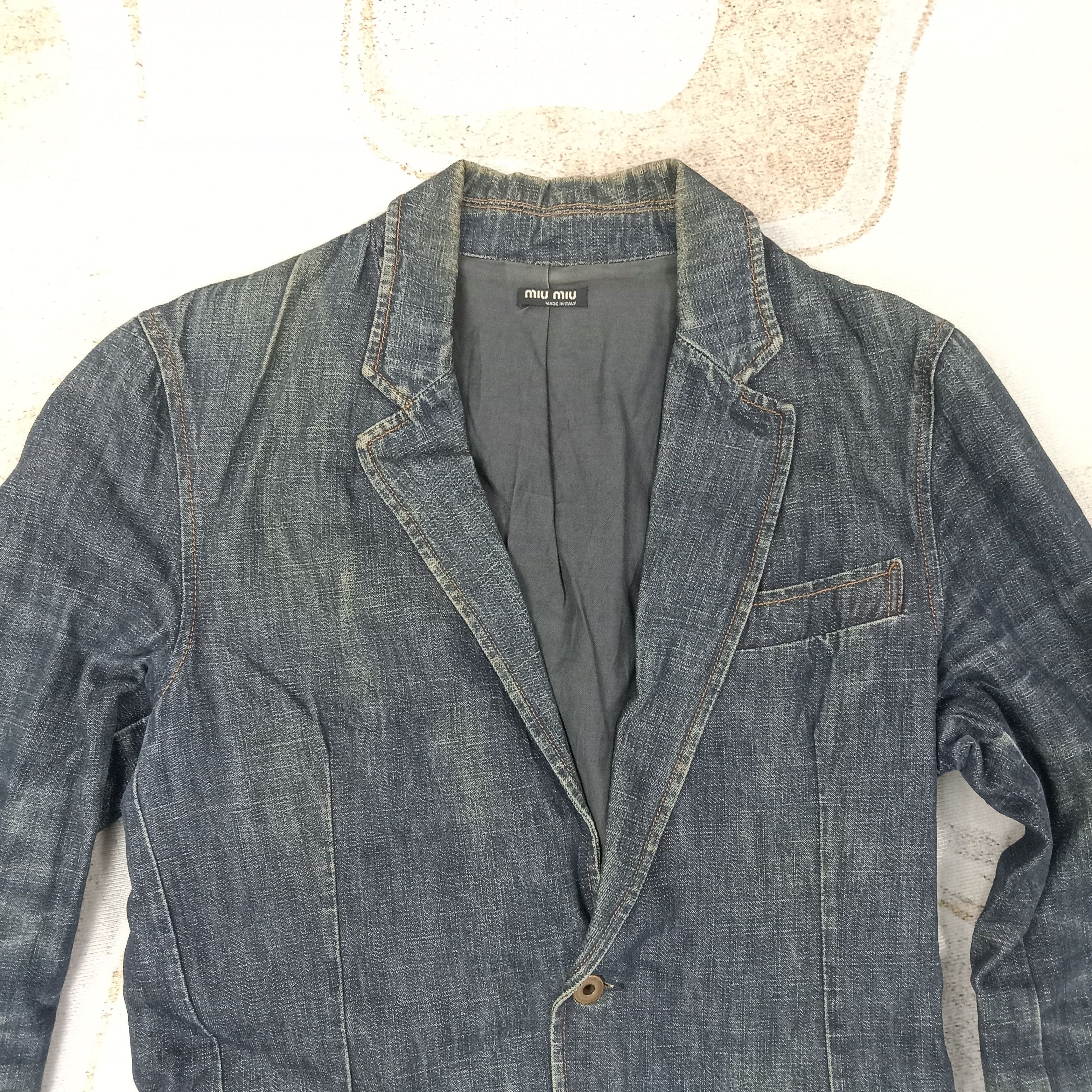 Miu Miu Miu Miu Italy Denim Jacket C256N2 Size XS / US 0-2 / IT 36-38 - 2 Thumbnail