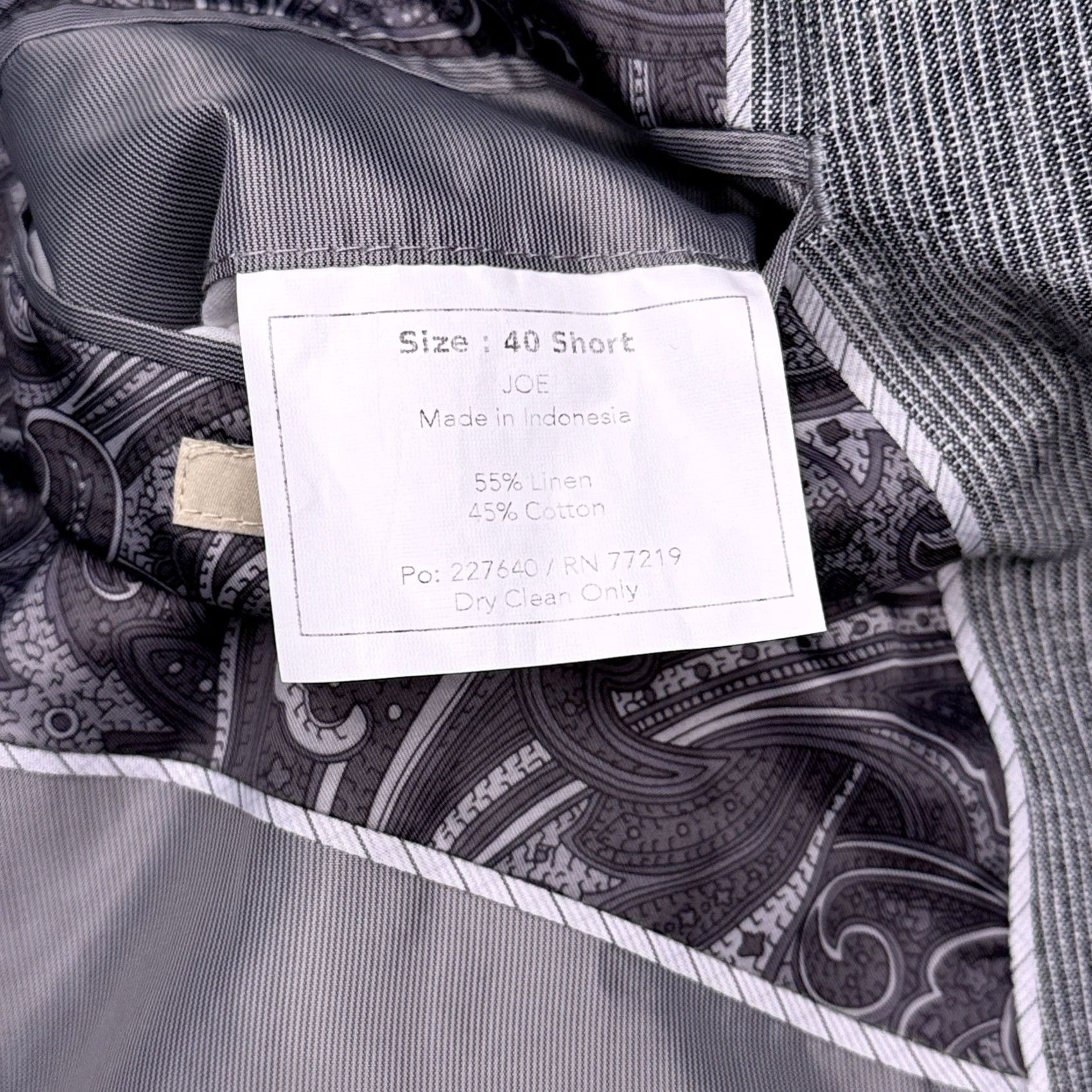 Joseph Abboud Joseph Abboud Blazer Sport Coat 40 Short Gray Linen Cotton Notch Lapel Four-Button Inner Pockets Double-Vented Regular Mens Size US 40 / EU 56 - 7 Thumbnail