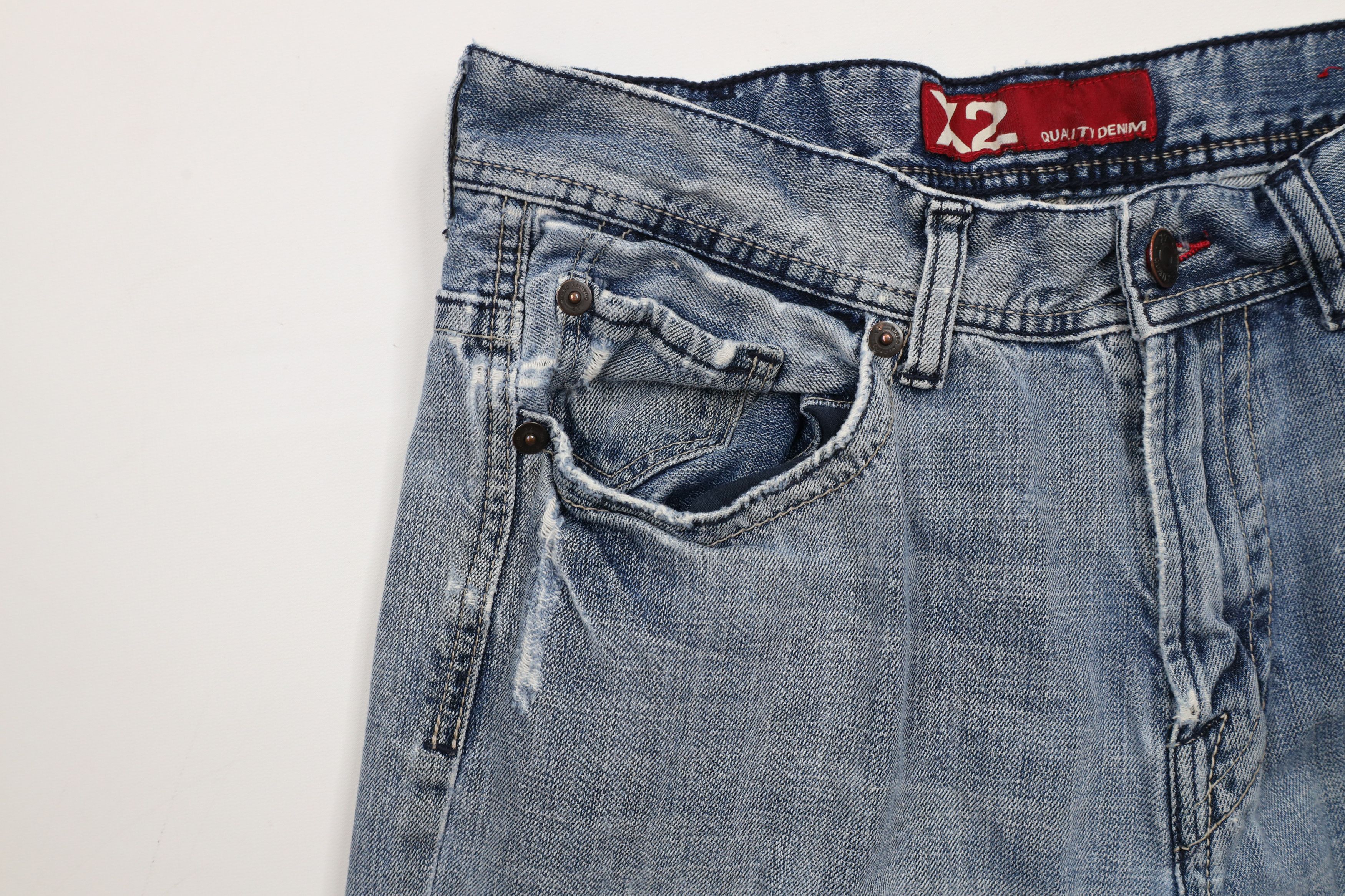 Express × Vintage Vintage Express X2 Denim Loose Fit Boot Cut Denim Jeans Size US 34 / EU 50 - 7 Thumbnail