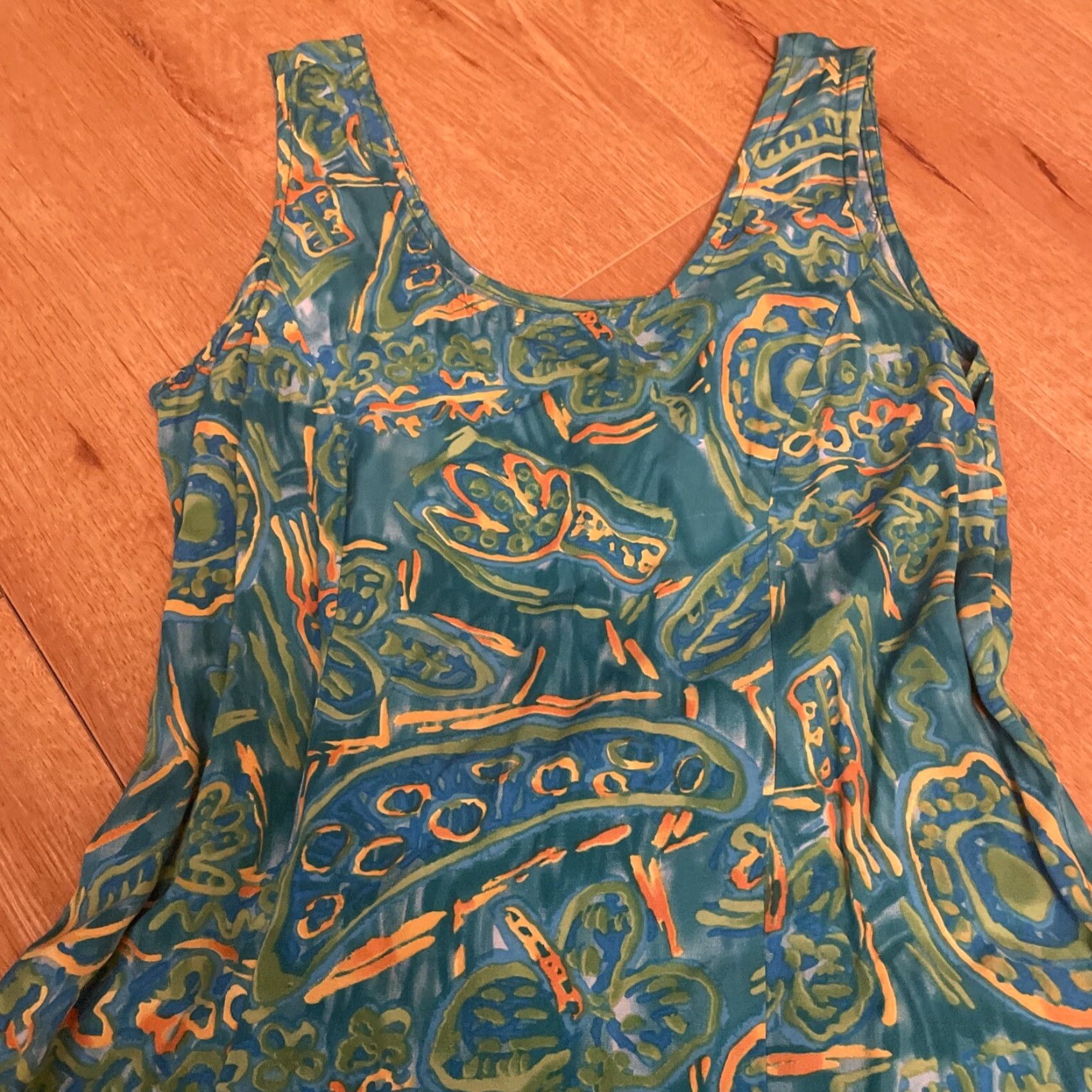 4SDESIGNS VINTAGE Big Hed Designs Hawaiian Sheath Dress Small S/M Green Blue Tropical 1990s Cruise Day Dress Womens Size S / US 4 / IT 40 - 3 Thumbnail