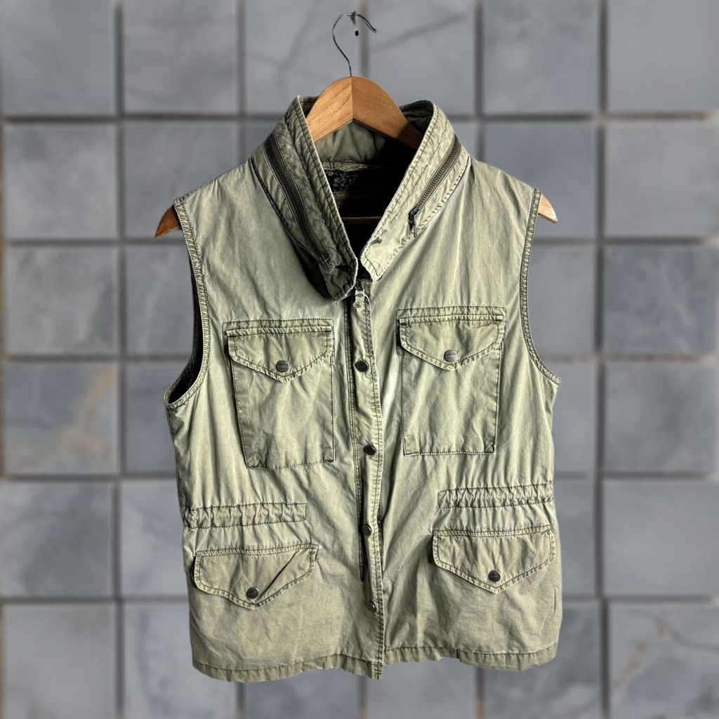 Levi's VINTAGE Levi's Vest Womens Small Green Utility Snap Front Pockets Floral Lined Size S / US 4 / IT 40 - 1 Thumbnail