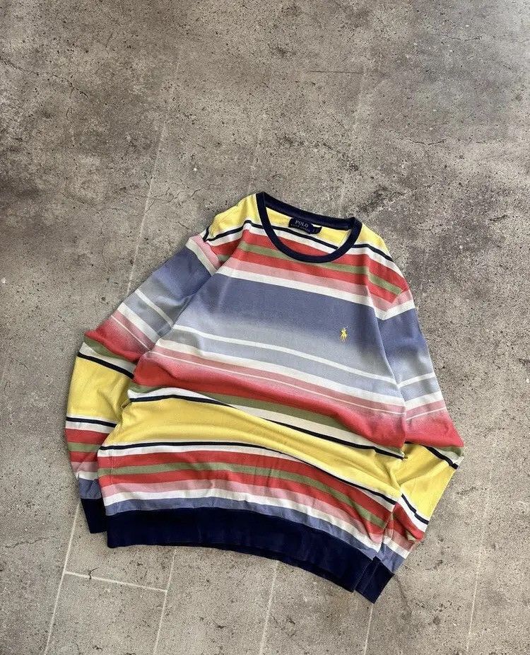 Polo Ralph Lauren × Ralph Lauren Polo Ralph Lauren Cable Knitwear Wool Blue Sweater Y2K Size US L / EU 52-54 / 3 - 4 Thumbnail