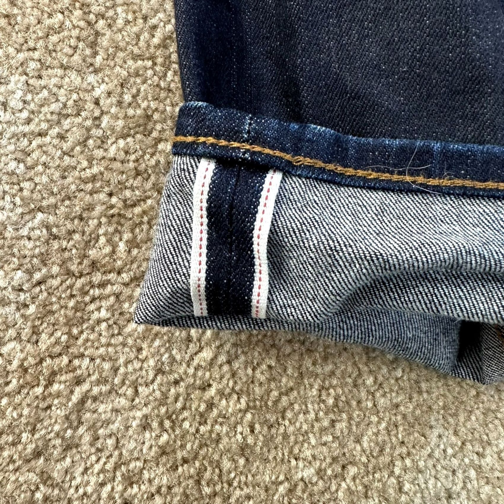 Madewell Madewell Jeans Mens 36x32 Blue Selvedge Skinny Dark Wash Stretch Denim MA260 Jeans Slim 5-Pocket Mens Regular Blue 32in Inseam Skinny MA260 Size US 36 / EU 52 - 2 Thumbnail