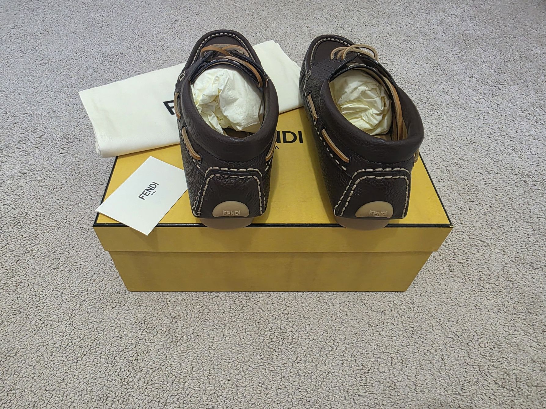 Fendi Fendi Deck Brown Leather Logo Boat Shoes Loafers Size US 9 / EU 42 - 4 Thumbnail