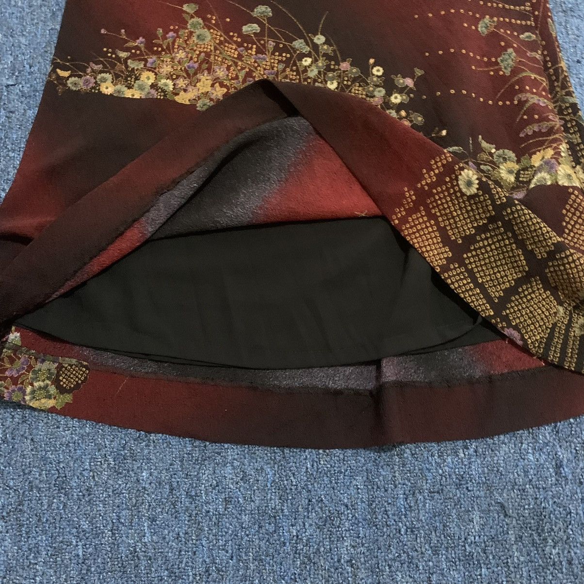 Japanese Brand Vintage Red ombre floral print maxi skirt Size 31" - 8 Thumbnail