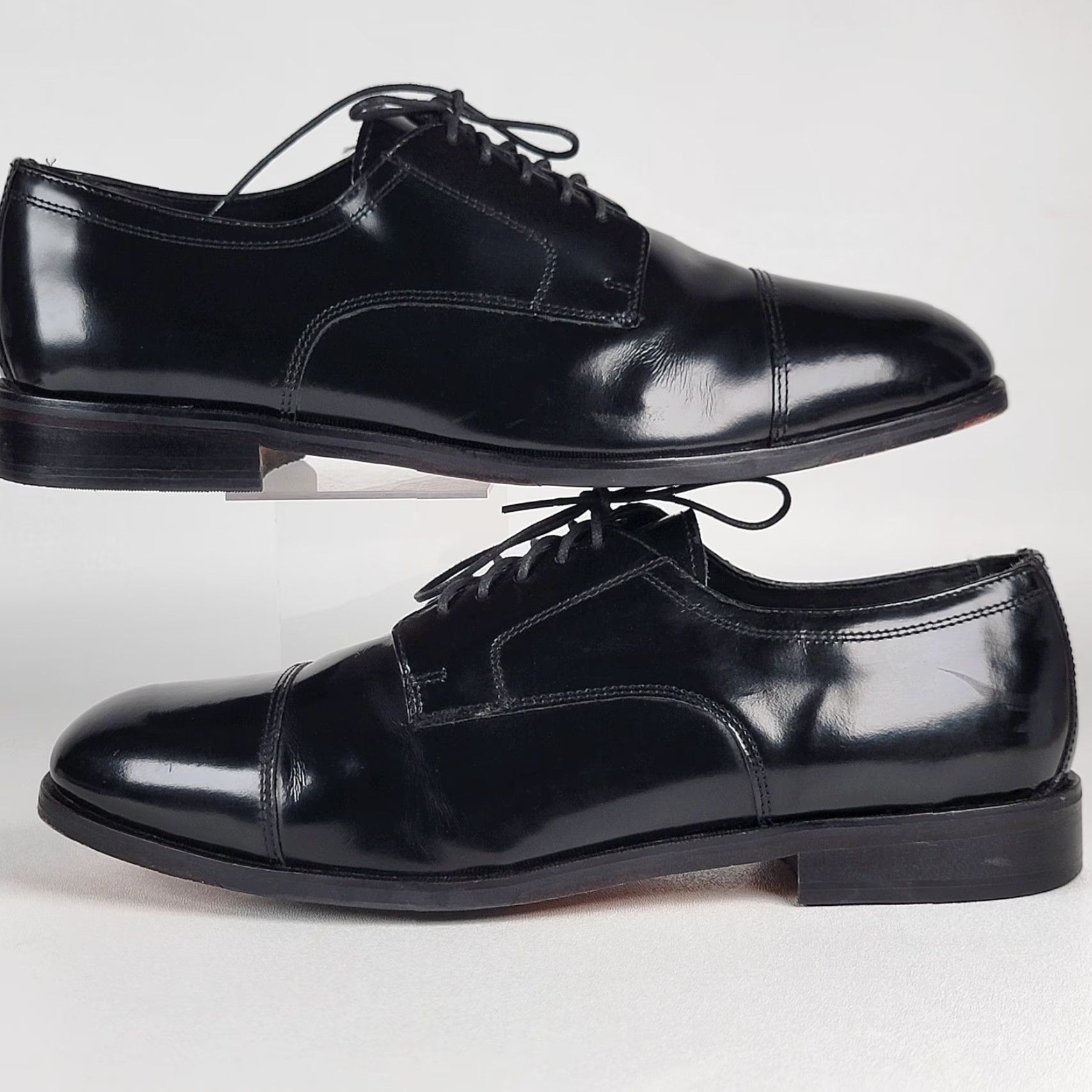 Nunn Bush Nunn Bush Shoes Mens Size 12 M Black Leather Dress Oxford Cap Toe Gloss Size ONE SIZE - 5 Thumbnail