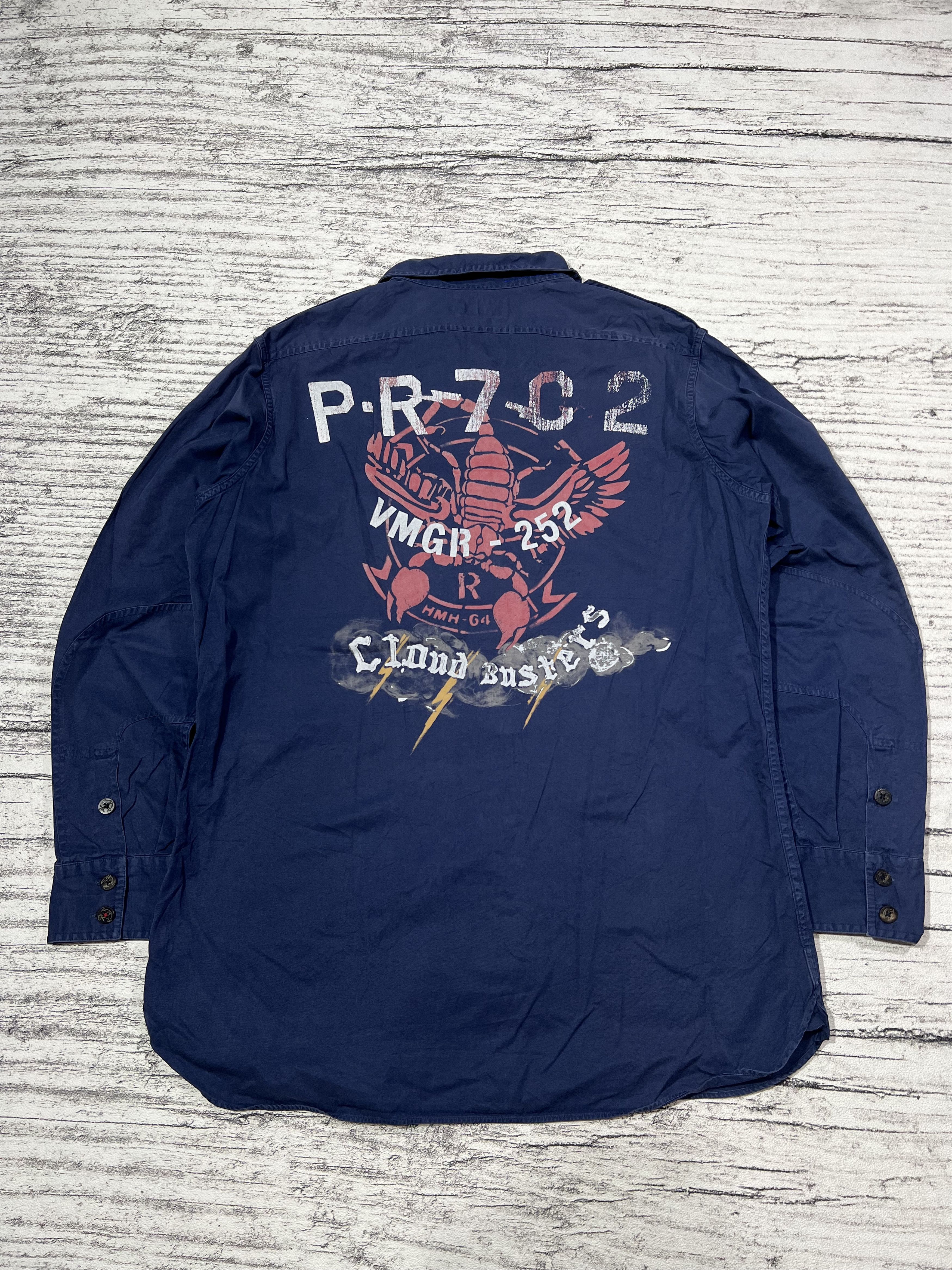 Polo Ralph Lauren 2000s Polo Ralph Lauren Rrl Cloud Buster Work Shirt y2k Size US L / EU 52-54 / 3 - 1 Thumbnail