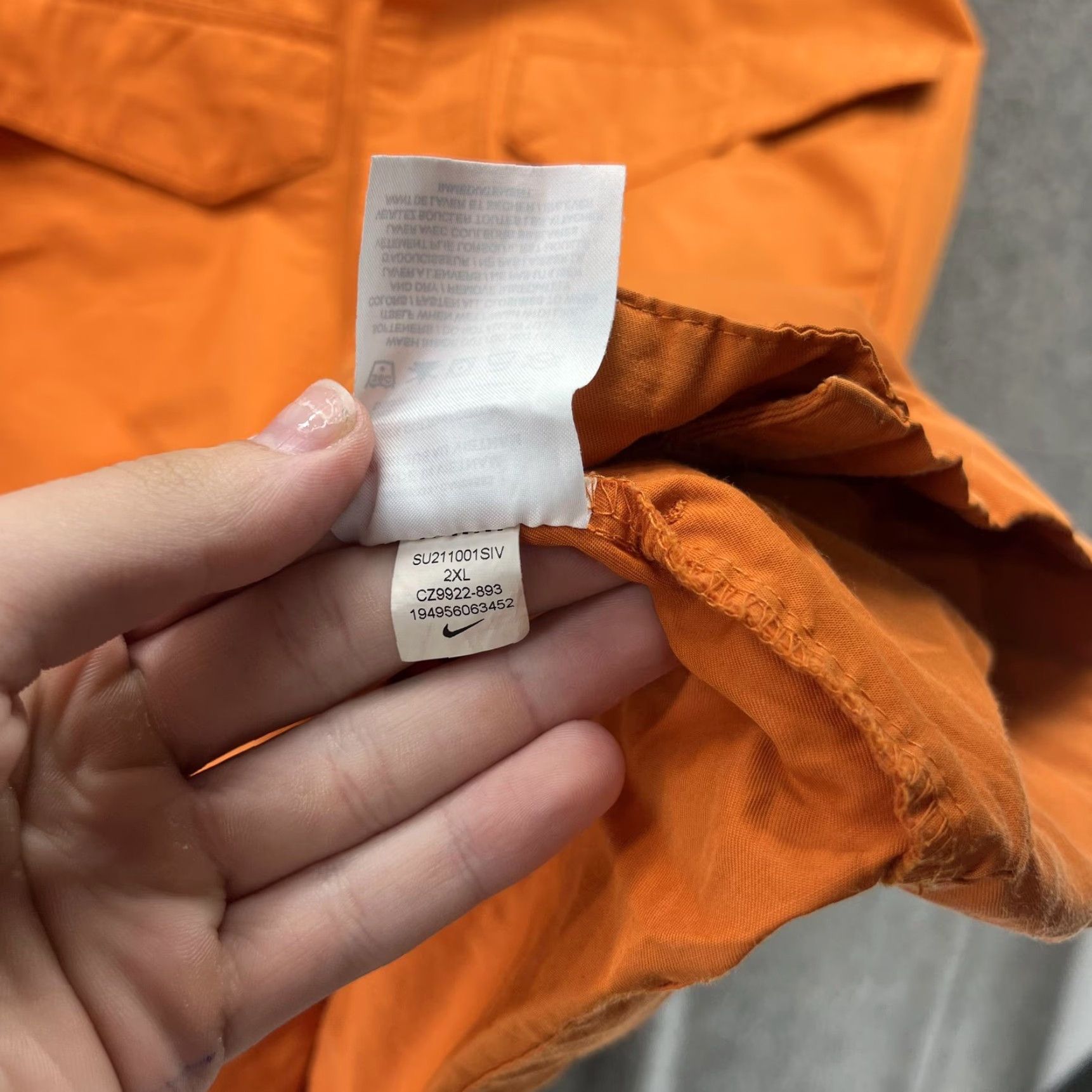 Nike Nike Jacket Mens 2XL Orange Cotton Blend Full Zip Windbreaker Pockets Size US XXL / EU 58 / 5 - 4 Thumbnail