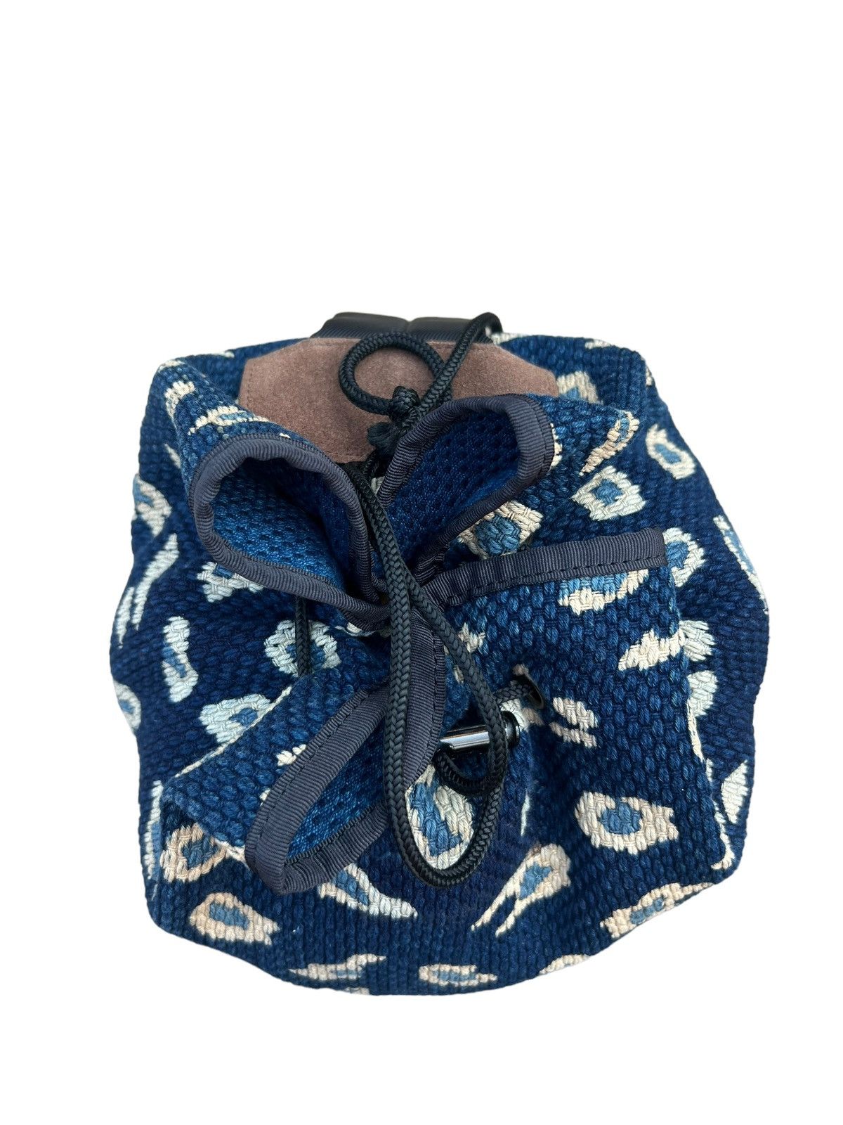 Indigo RARE! Vintage Japan Indigo Sashiko Kendo Suede Leather Bag Size ONE SIZE - 7 Thumbnail