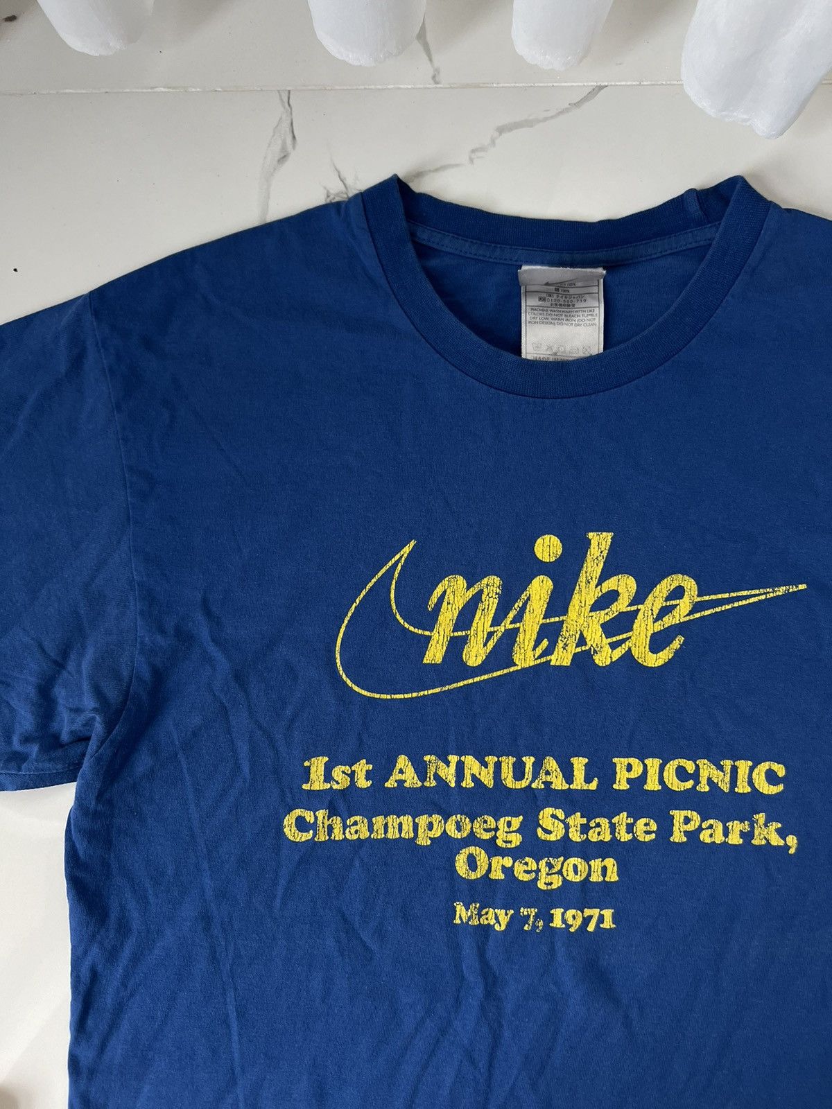 Nike × Vintage 90's NIKE OREGON RETRO BIG SWOOSH LOGO TEE 71 PICNIC Size US S / EU 44-46 / 1 - 4 Thumbnail