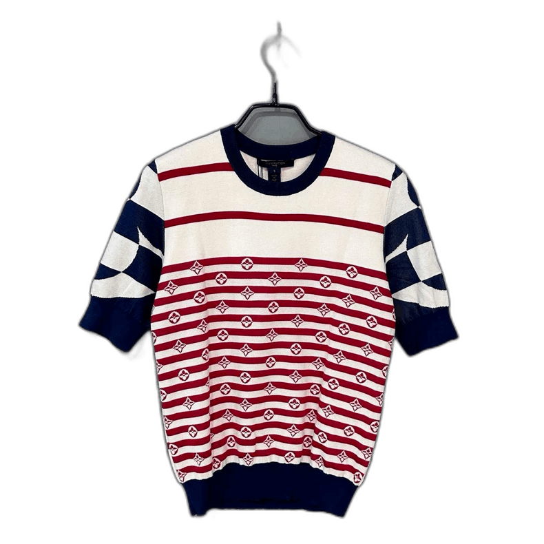 Louis Vuitton Striped Knit Short Sleeve Top LV -2505 Size S / US 4 / IT 40 - 1 Thumbnail