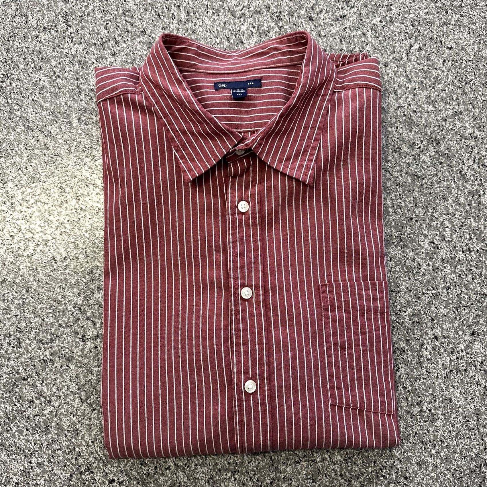 Gap Gap Shirt Men 2XL Red Striped Button-Up Collared XXl Long Sleeve Casual Workwear Size US XXL / EU 58 / 5 - 2 Thumbnail