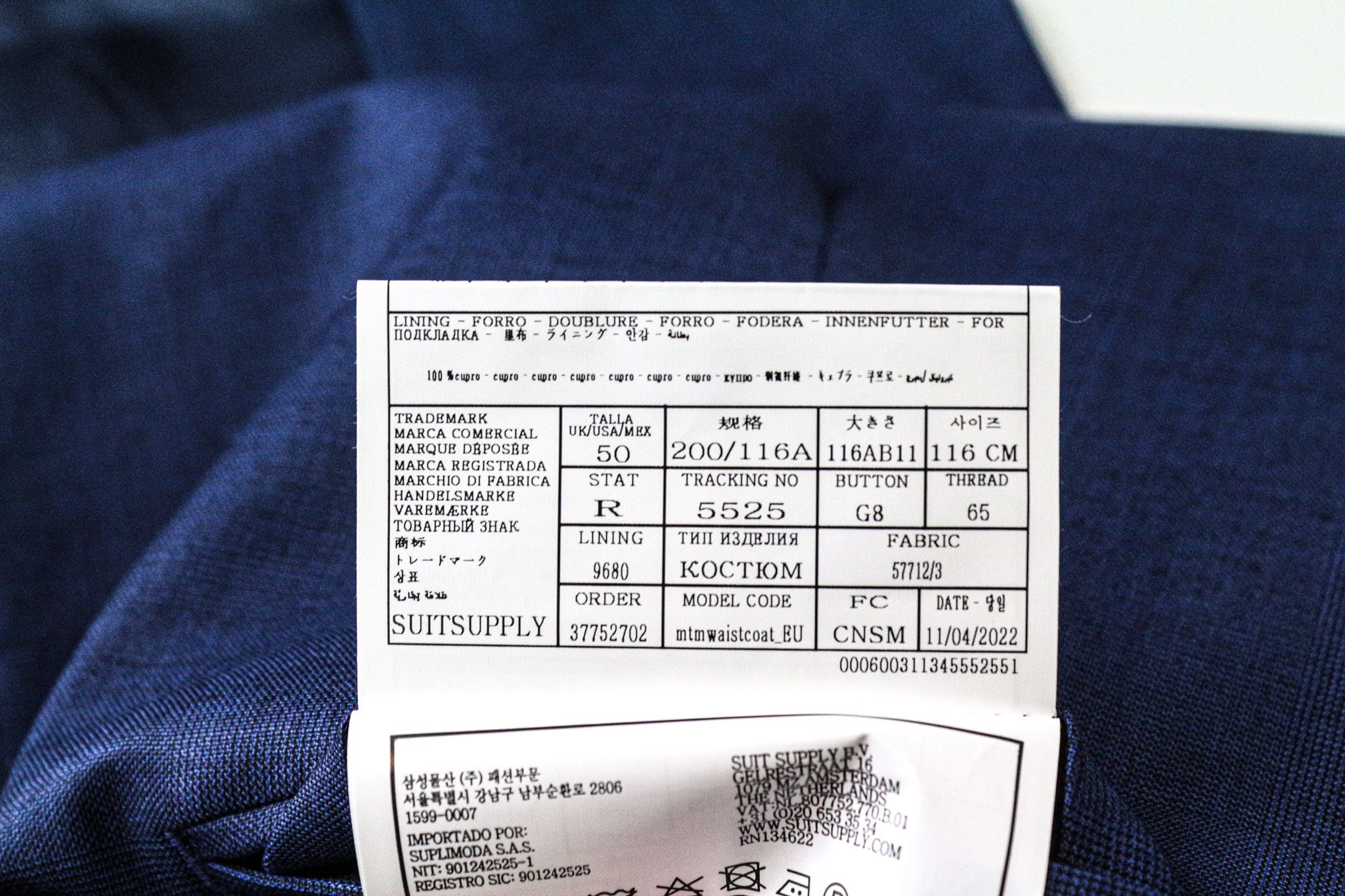 Suitsupply UK50R Blue Glen Check Wool Suit 74836 Size 50R - 8 Thumbnail
