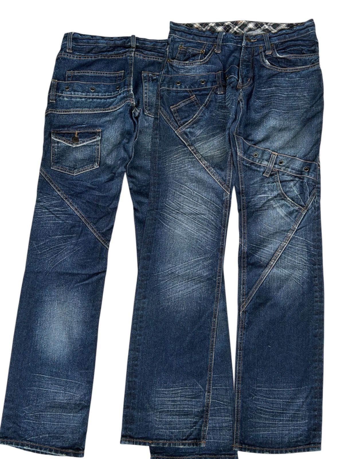 If Six Was Nine × KMRii × Le Grande Bleu (L.G.B.) Japanese Punk Bondage Style Denim Jeans ☠️☠️ Size US 31 - 1 Thumbnail