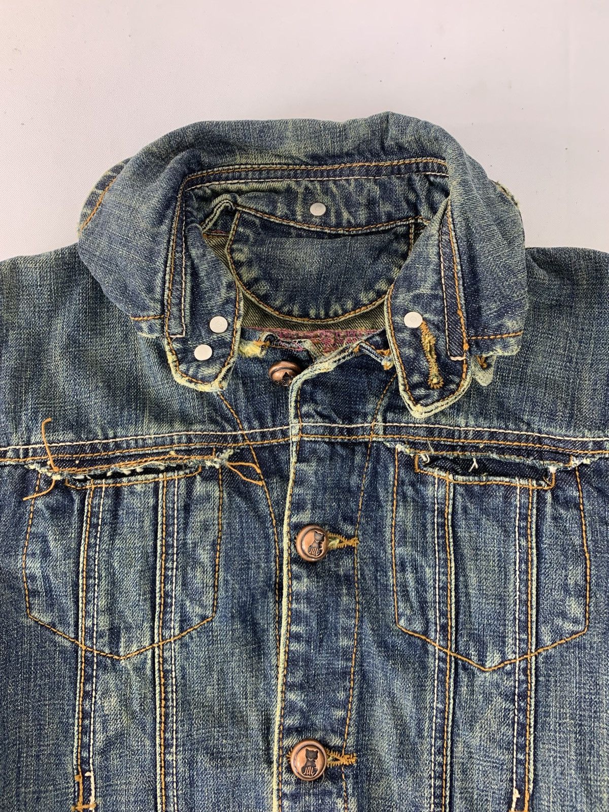 Jungles Finglacoote Japan Indigo Denim Biker Moto Jacket Size M / US 6-8 / IT 42-44 - 4 Thumbnail
