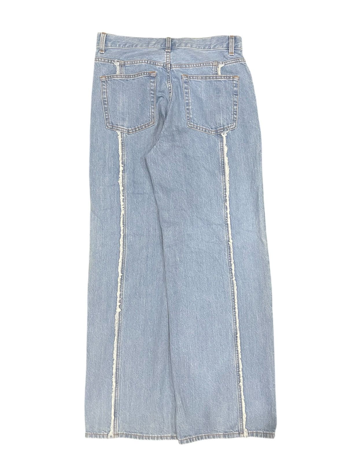 Zara Y2K Style GU Japan Fringe Seam Baggy Jeans Size US 32 / EU 48 - 2 Thumbnail
