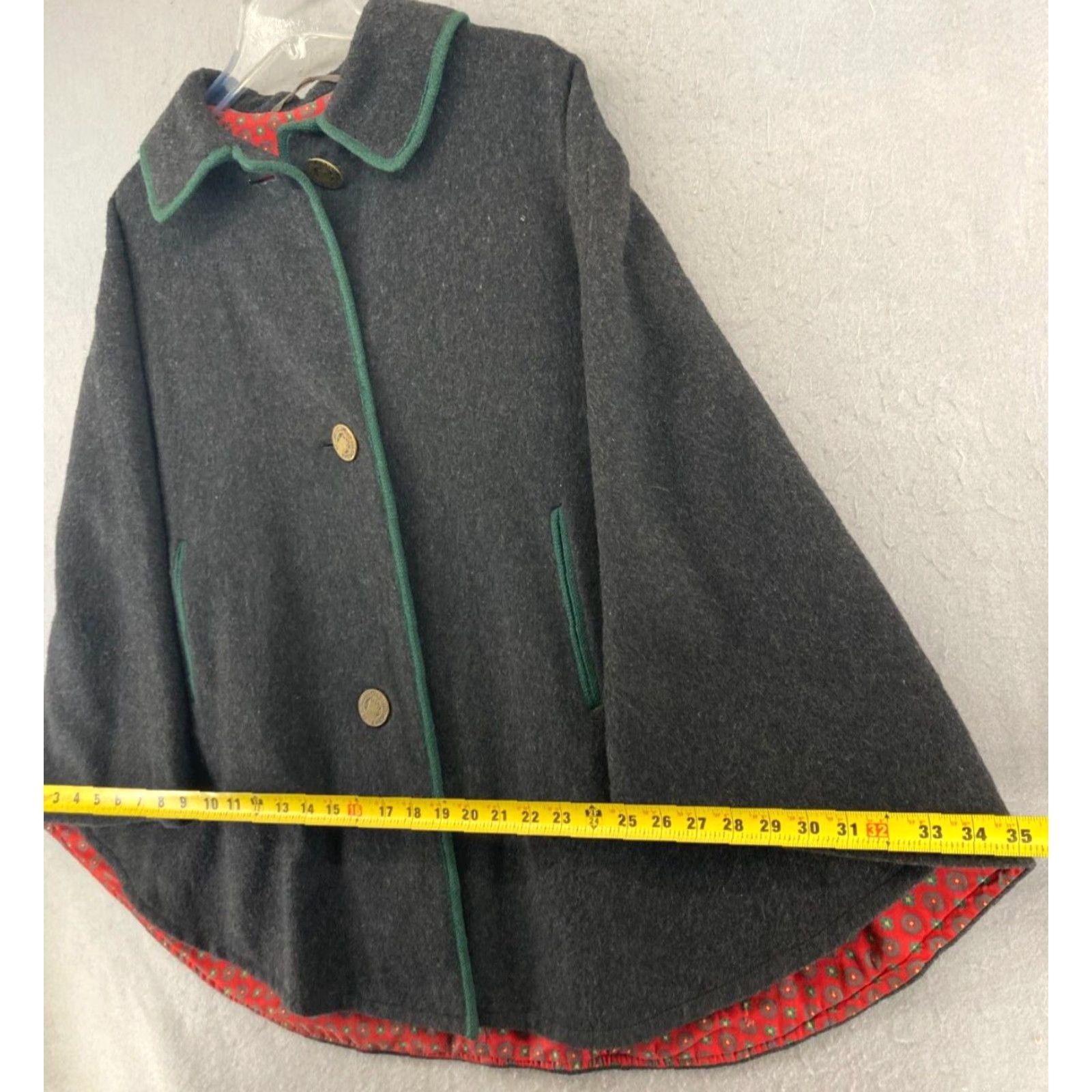 Vintage VINTAGE Unbranded Wool Cape 30 Gray Lined Casual 80s 90s Womens Size 4XL / US 24-26 - 2 Thumbnail