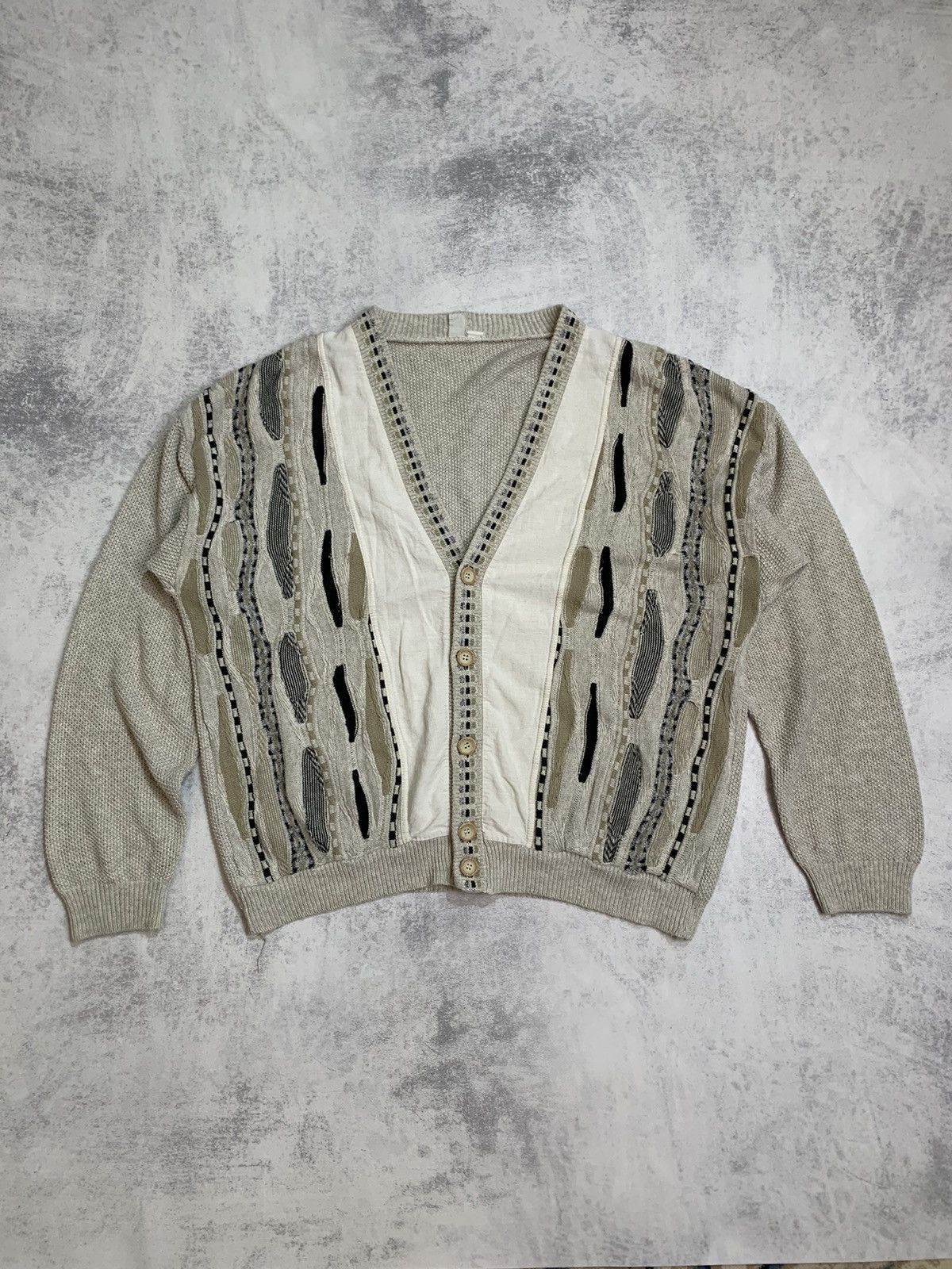 Pre-owned Vintage Coogi Style Knitted Sweater In Beige