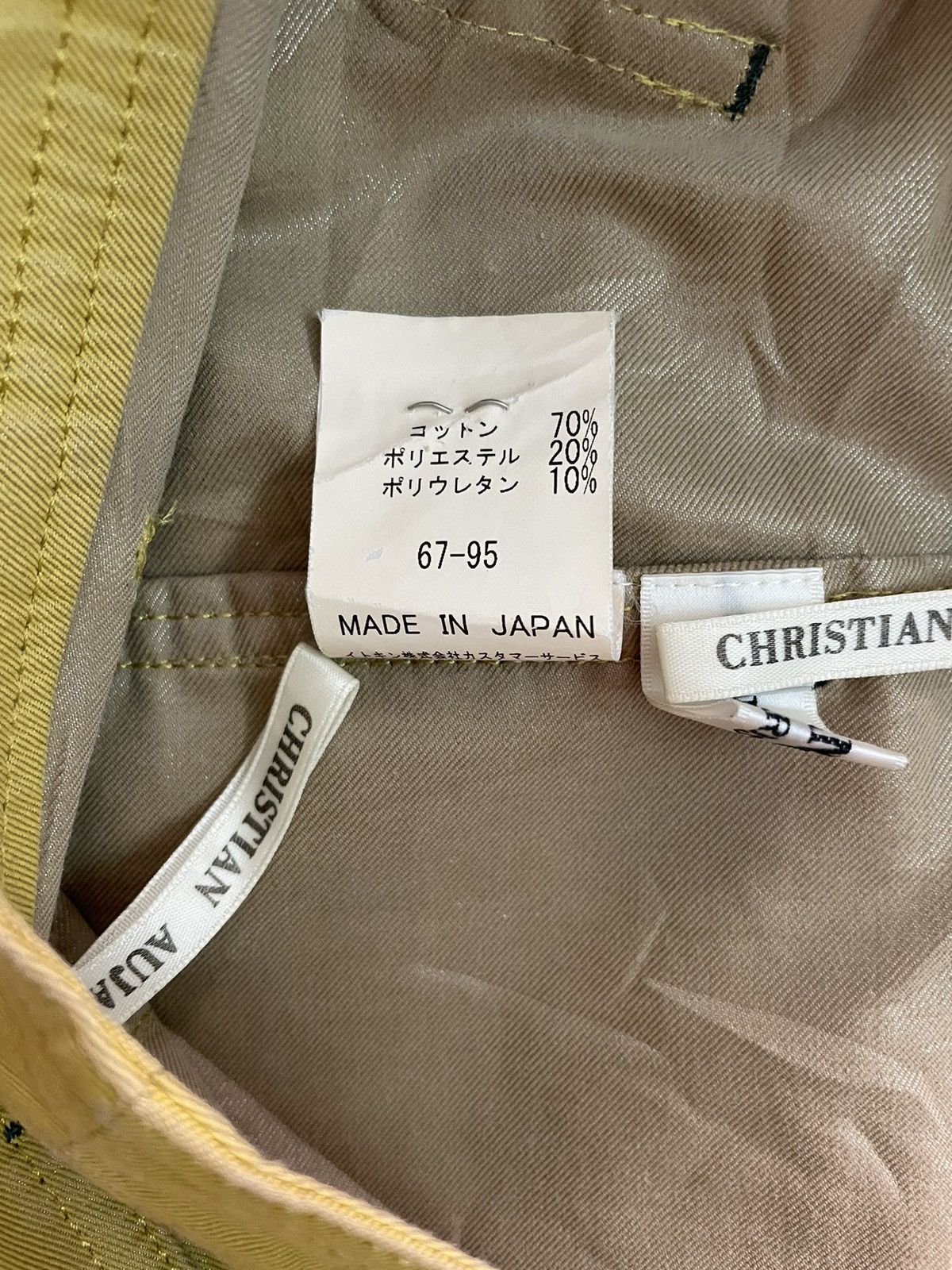 Designer × Japanese Brand Retro Christian Aujard Glossy mustard cargo wax pants Size 29" - 11 Thumbnail