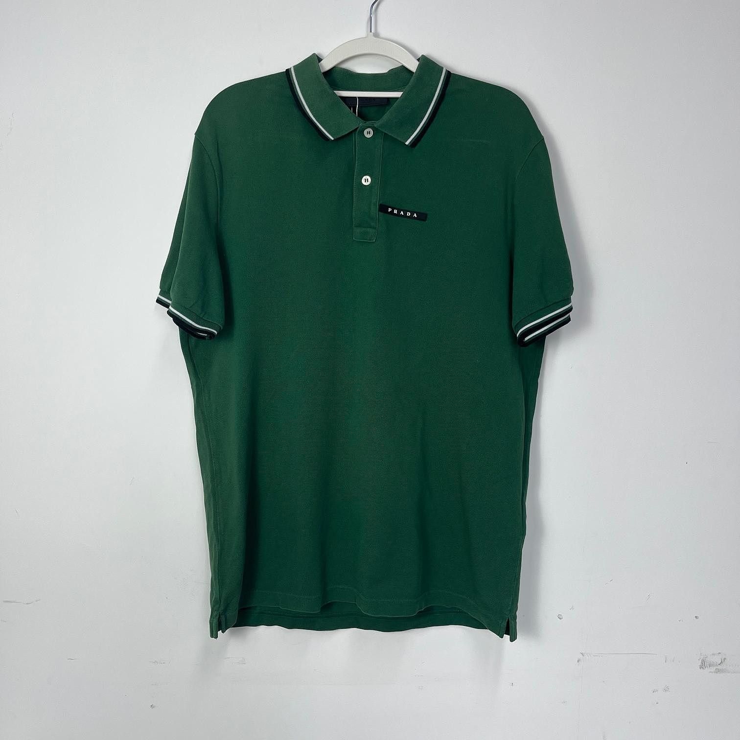 Prada Prada Logo Trim Polo Shirt Size XL Size US XL / EU 56 / 4 - 1 Thumbnail