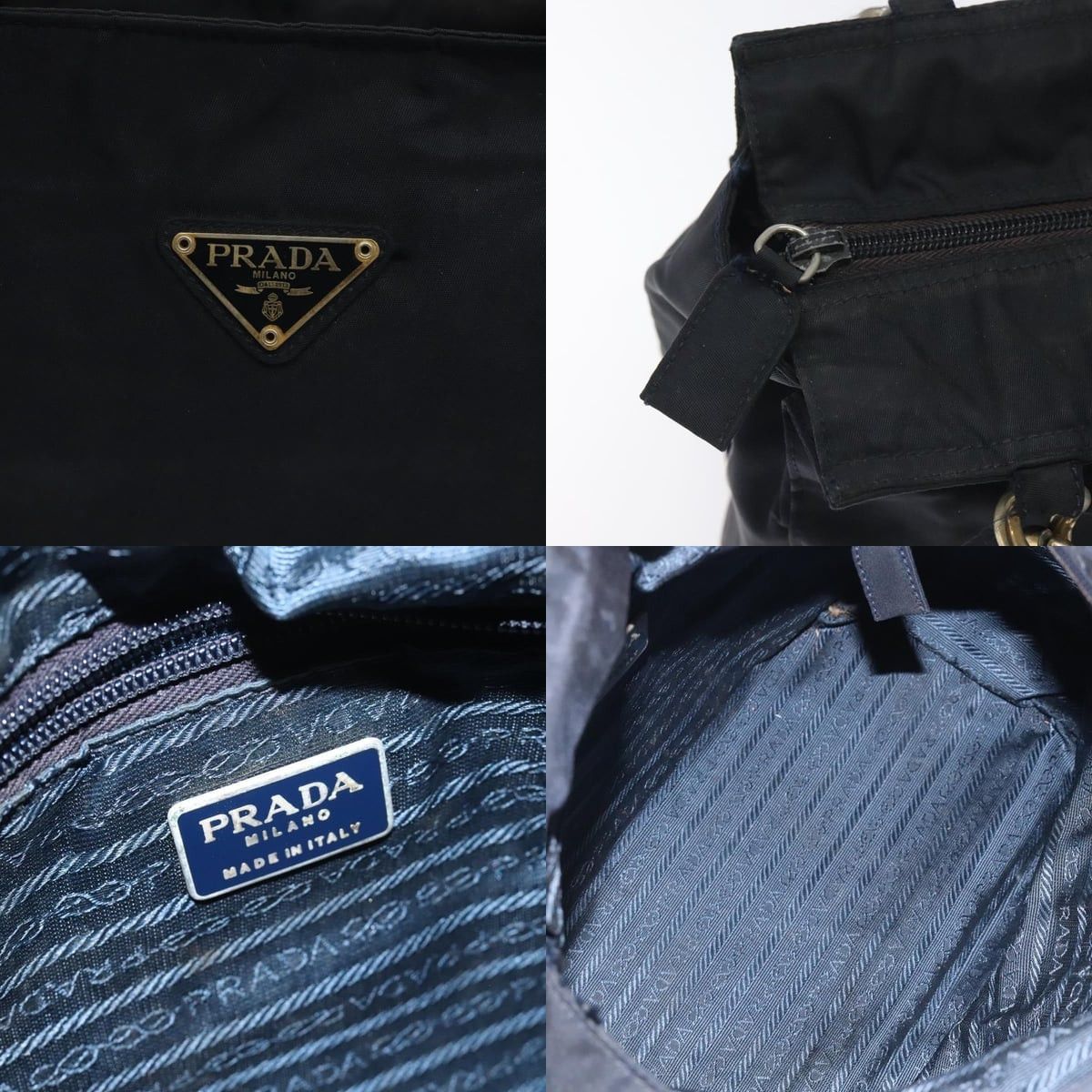 Prada PRADA Hand Bag Nylon Black Gold Size ONE SIZE - 11 Thumbnail
