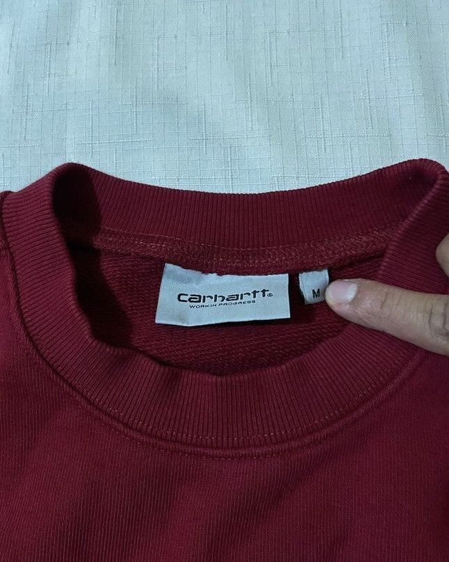 Carhartt × Carhartt Wip Carhartt WIP Burgundy Heavyweight Pocket Crewneck Sweater Size US M / EU 48-50 / 2 - 3 Thumbnail