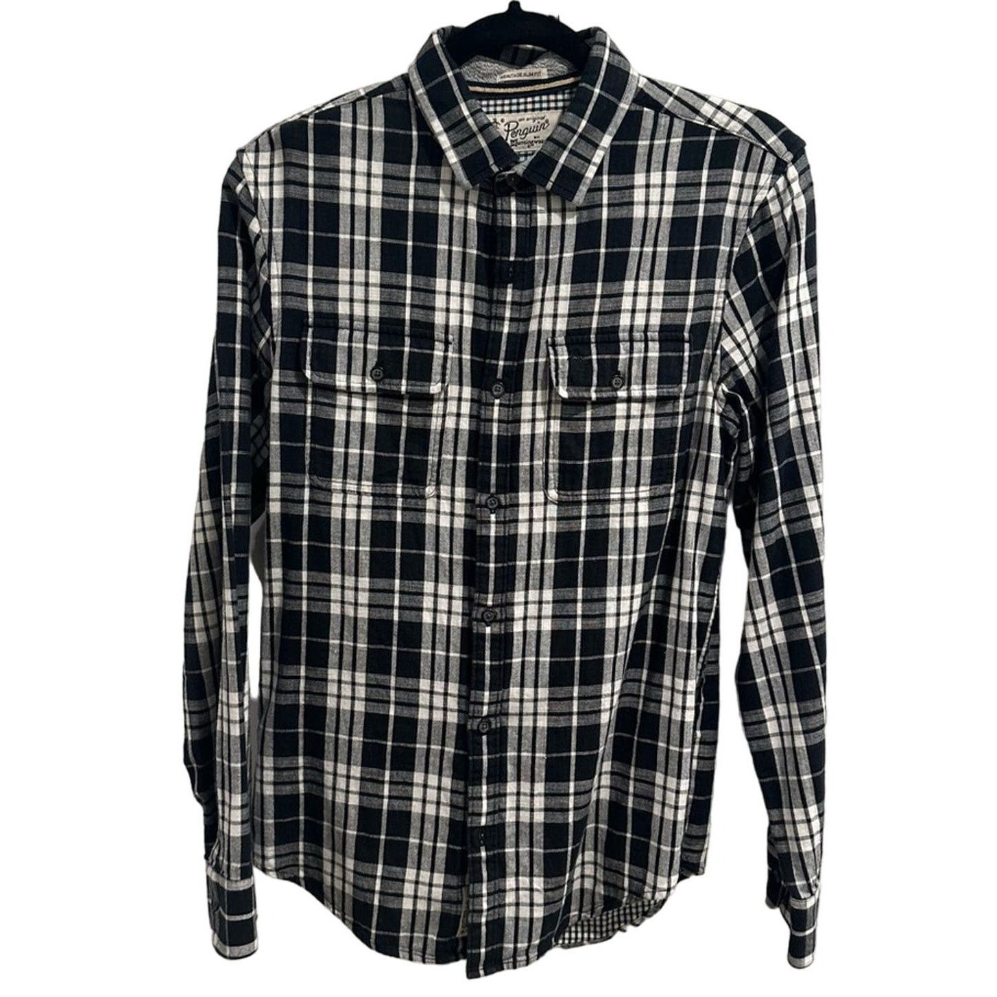 Original Penguin Original Penguin Cotton Slim-Fit Plaid Button Down Shirt Size US S / EU 44-46 / 1 - 1 Thumbnail