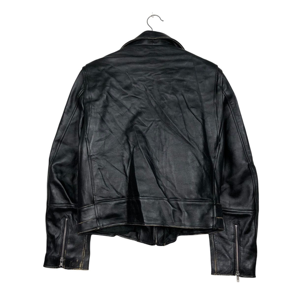 A.P.C. 🔥VINTAGE BIKE LEATHER JACKET APC DOUBLE COLLAR ISSEY MIYAKE Size US M / EU 48-50 / 2 - 8 Thumbnail