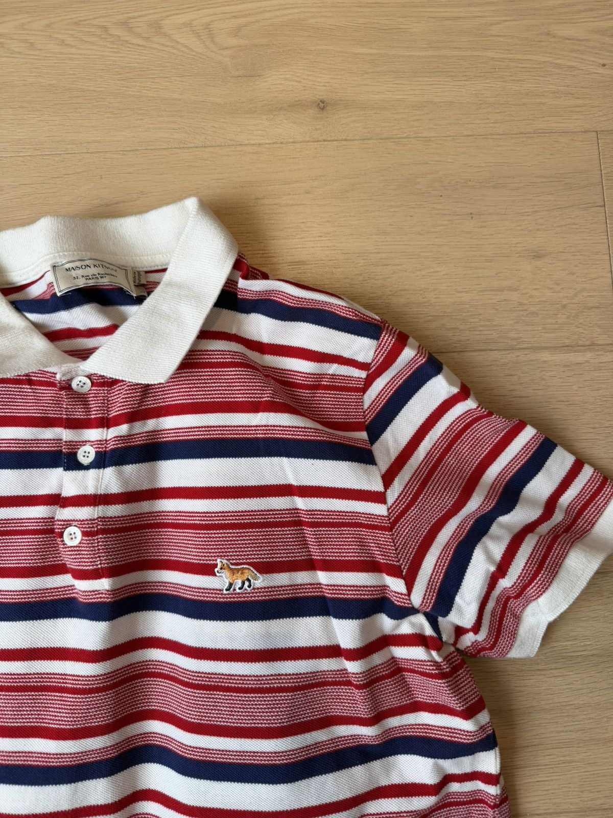 Maison Kitsune Madison Mitaune Striped Polo Size US L / EU 52-54 / 3 - 2 Thumbnail