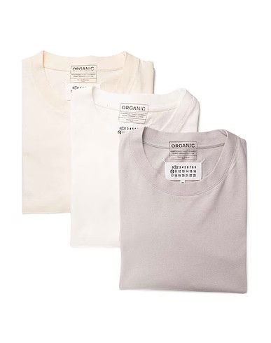 Maison Margiela o1s22i1n1024 Tripack Cotton T-Shirt in Cream Size US L / EU 52-54 / 3 - 1 Thumbnail