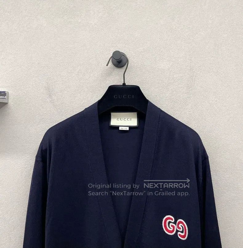 Gucci Gucci Dark blue GG embroidered cardigan coat Size L / US 10 / IT 46 - 4 Thumbnail