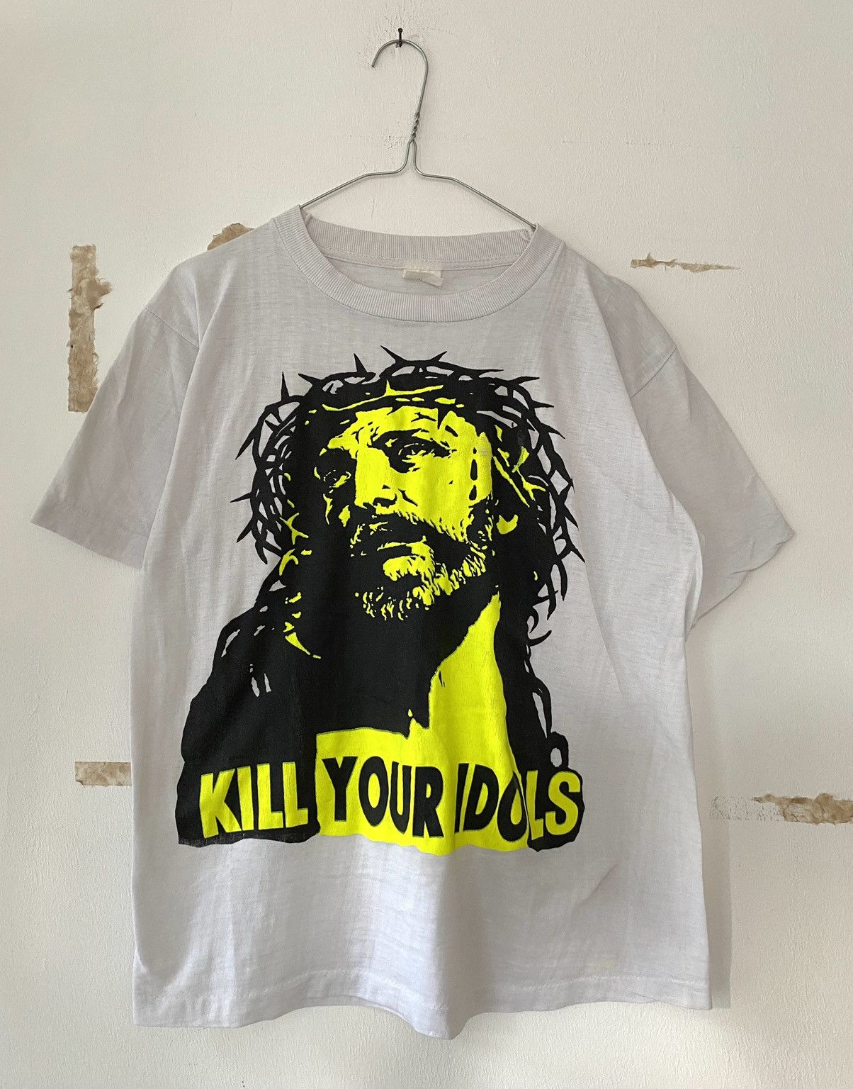 image of Band Tees Vintage 90's Kill Your Idols Bootleg Shirt in White, Men's (Size Medium)