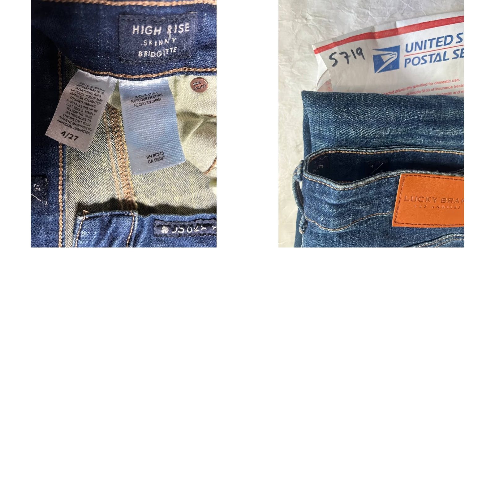 Lucky Brand Lucky Brand Womens Skinny Jeans 4 High Rise Bridgette Blue Denim Pants 27 Size 27" / US 4 / IT 40 - 8 Thumbnail