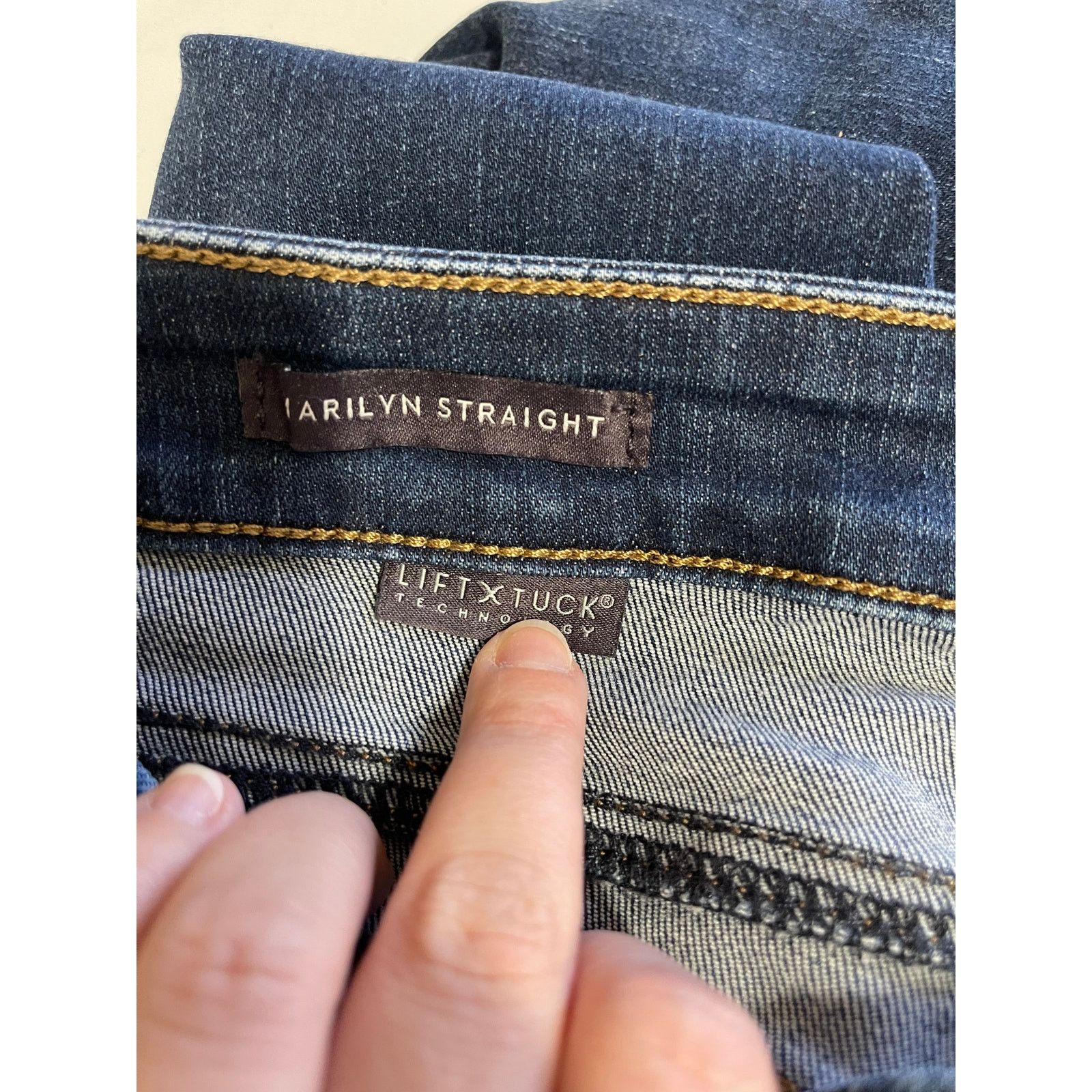 NYDJ NYDJ Lift x Tuck Marilyn Straight Blue Denim Jeans Size 14 Size 36" / US 14 / IT 50 - 4 Thumbnail