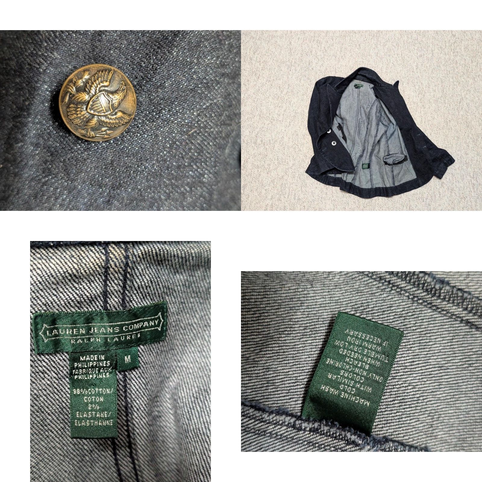 Ralph Lauren VINTAGE Ralph Lauren blazer Denim Women M Denim Blue double breasted Military blazer Military model Size 32" / US 10 / IT 46 - 8 Thumbnail