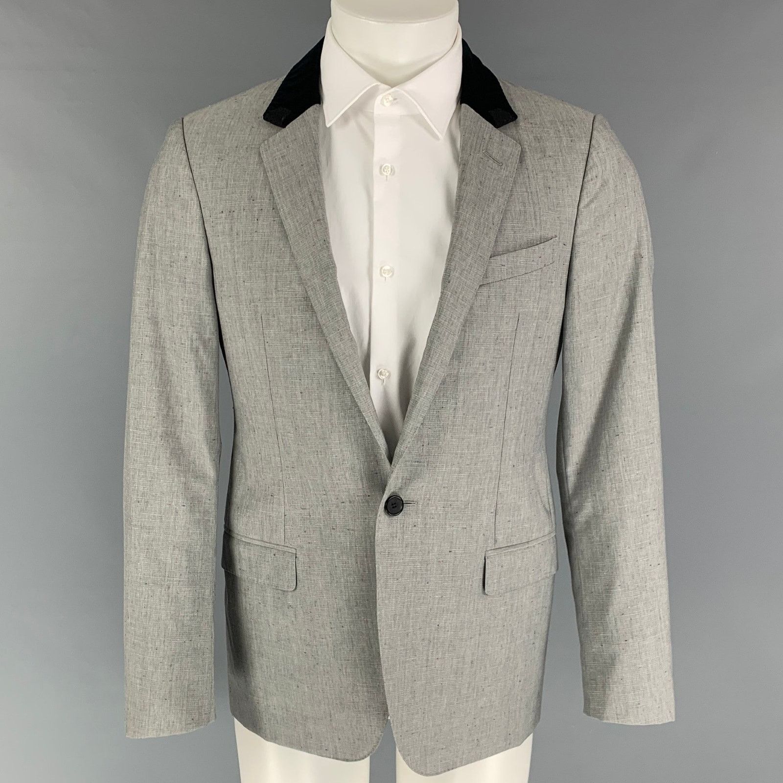 Lanvin Light Grey Heather Wool Notch Lapel Sport Coat Size 38R - 1 Thumbnail
