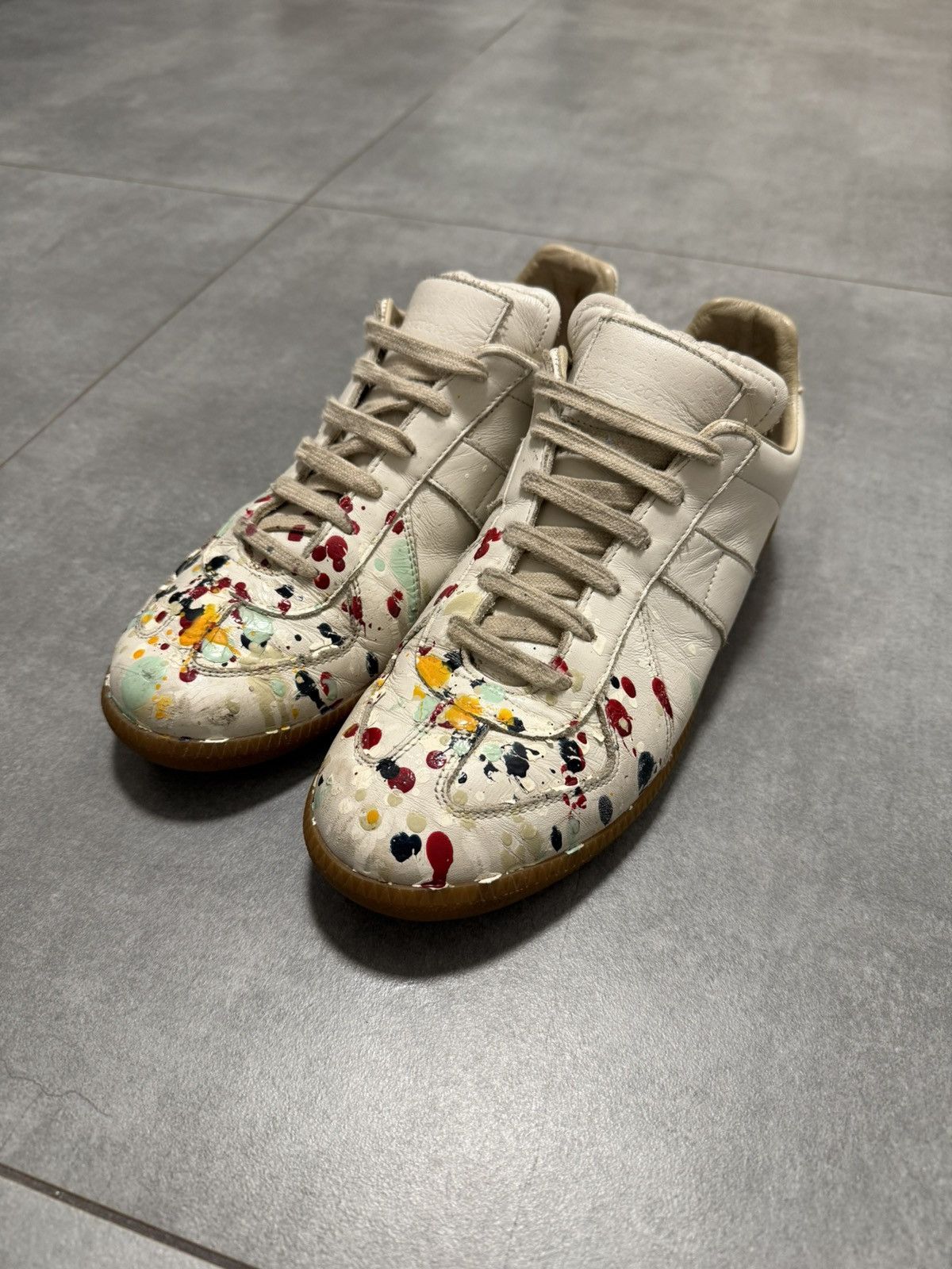 Maison Margiela Maison Margiela GAT gats Paint Splatter Vintage Rare Pair Size US 7.5 / EU 40-41 - 1 Thumbnail