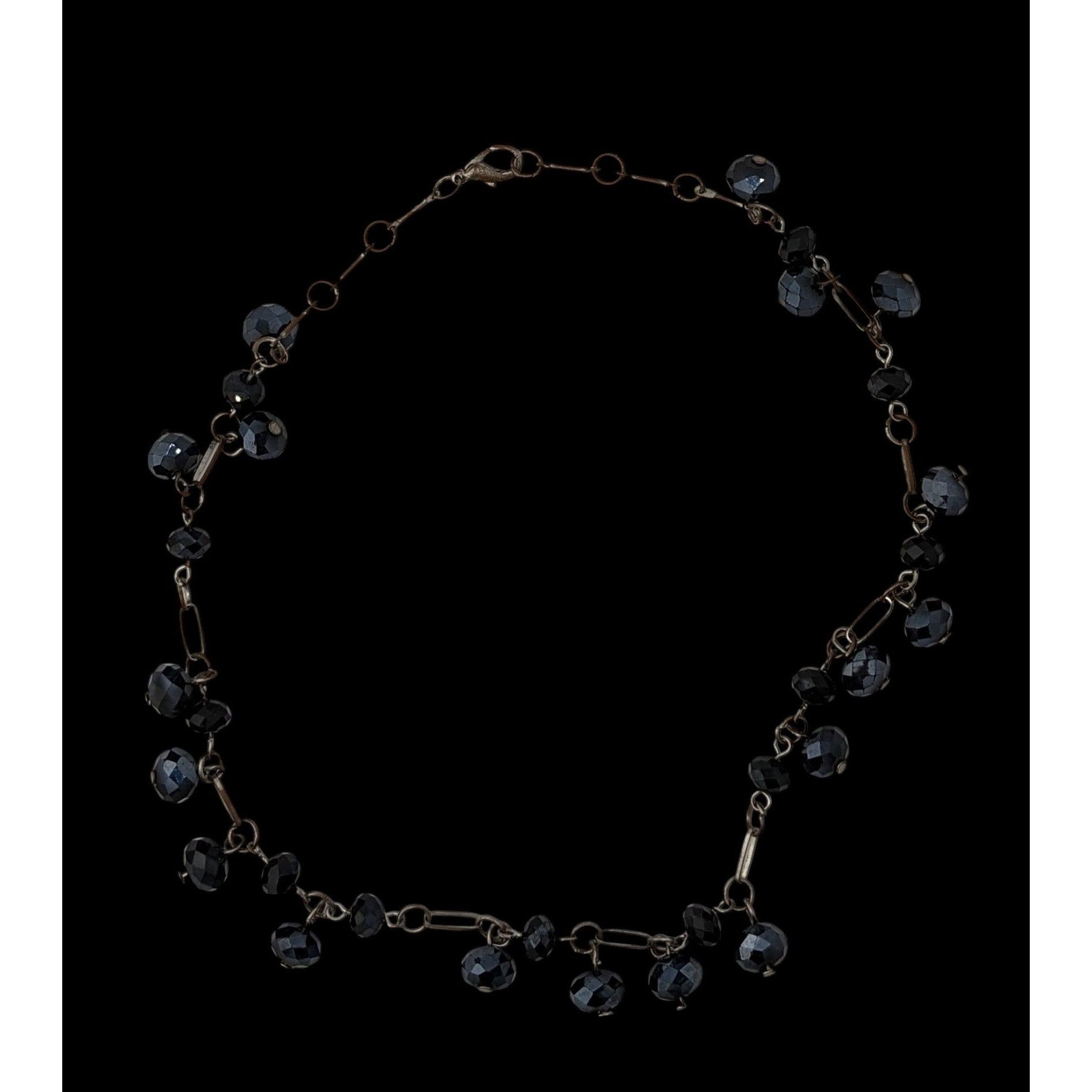 Other Handmade Glam Goth Black Beaded Necklace With Faceted Glass Size ONE SIZE - 5 Thumbnail